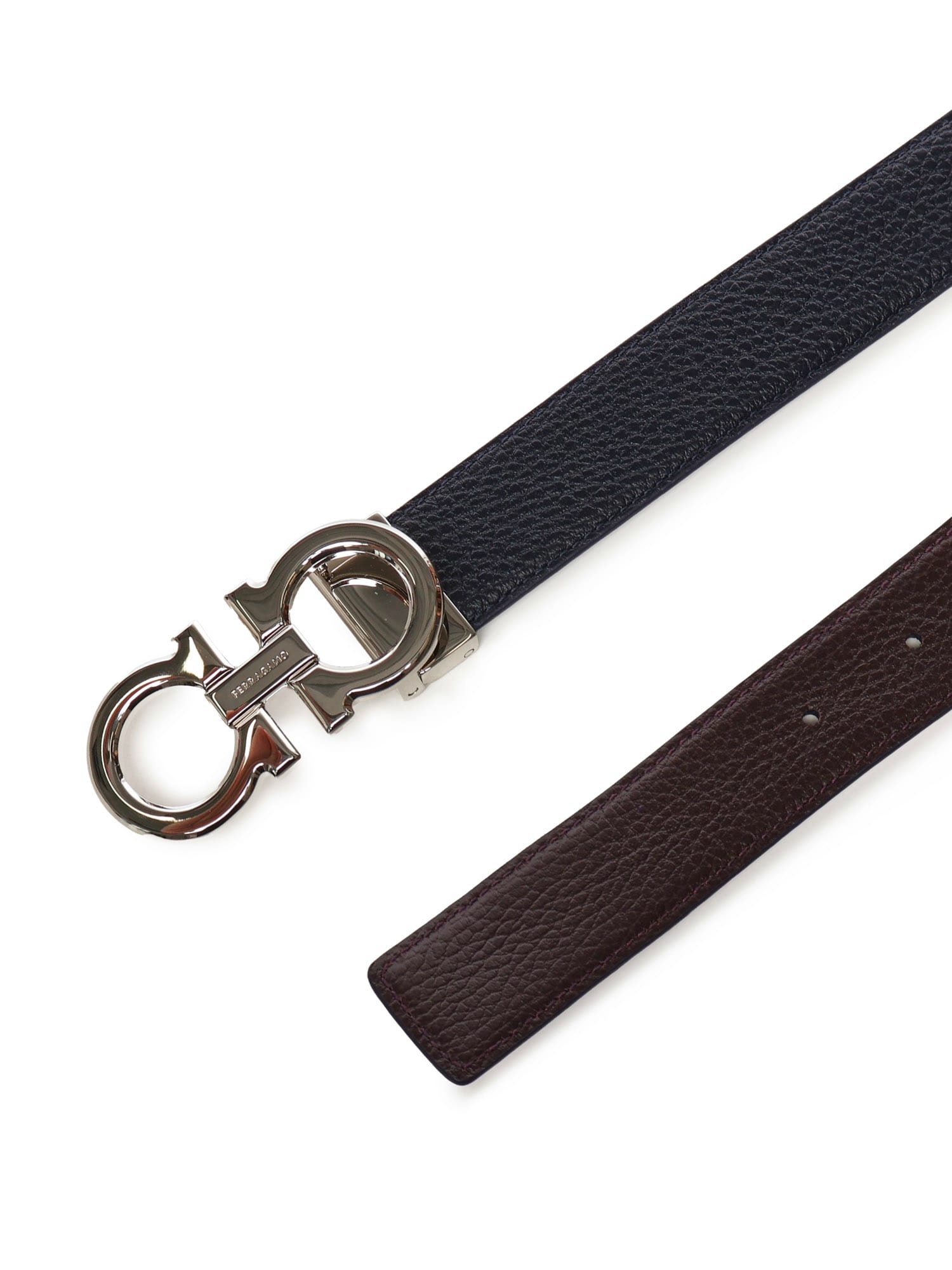 Ferragamo Leather Gancini Belt In Black