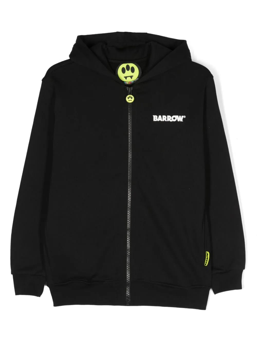 Barrow Kids' Black Zippered Hoodie With Front And Back Logo