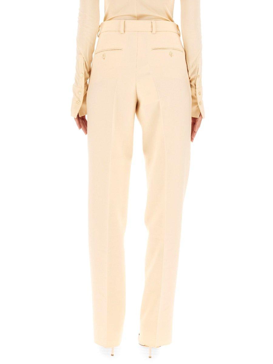 Shop Sportmax Button Detailed Straight Leg Pants In White