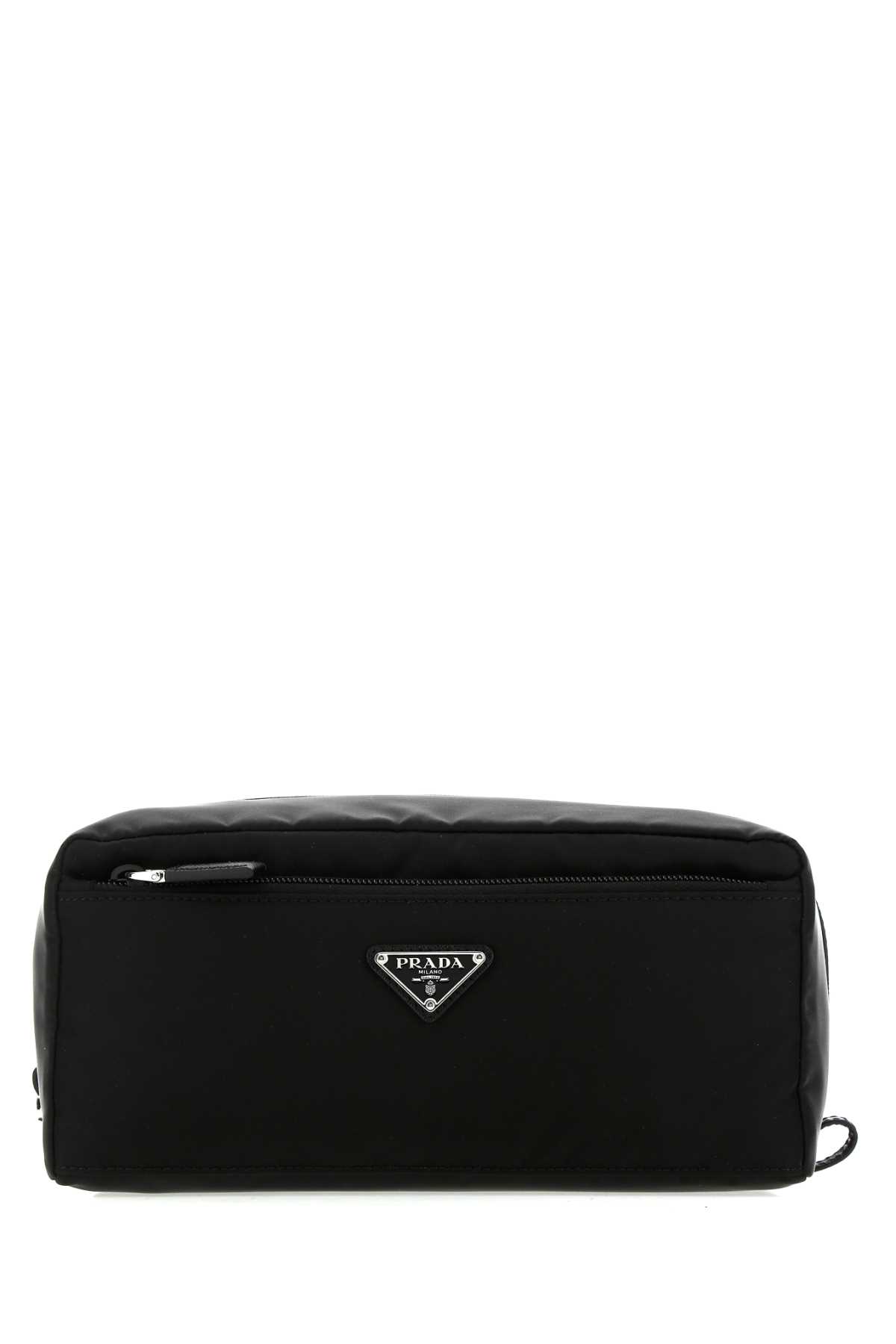 Shop Prada Black Nylon Beauty Case In Nero