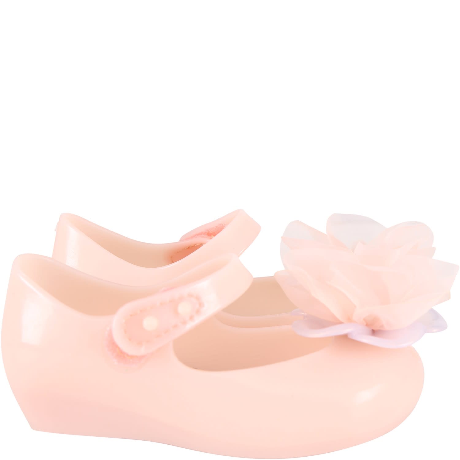 Melissa Pink Ballerina Flats For Girl With Flower