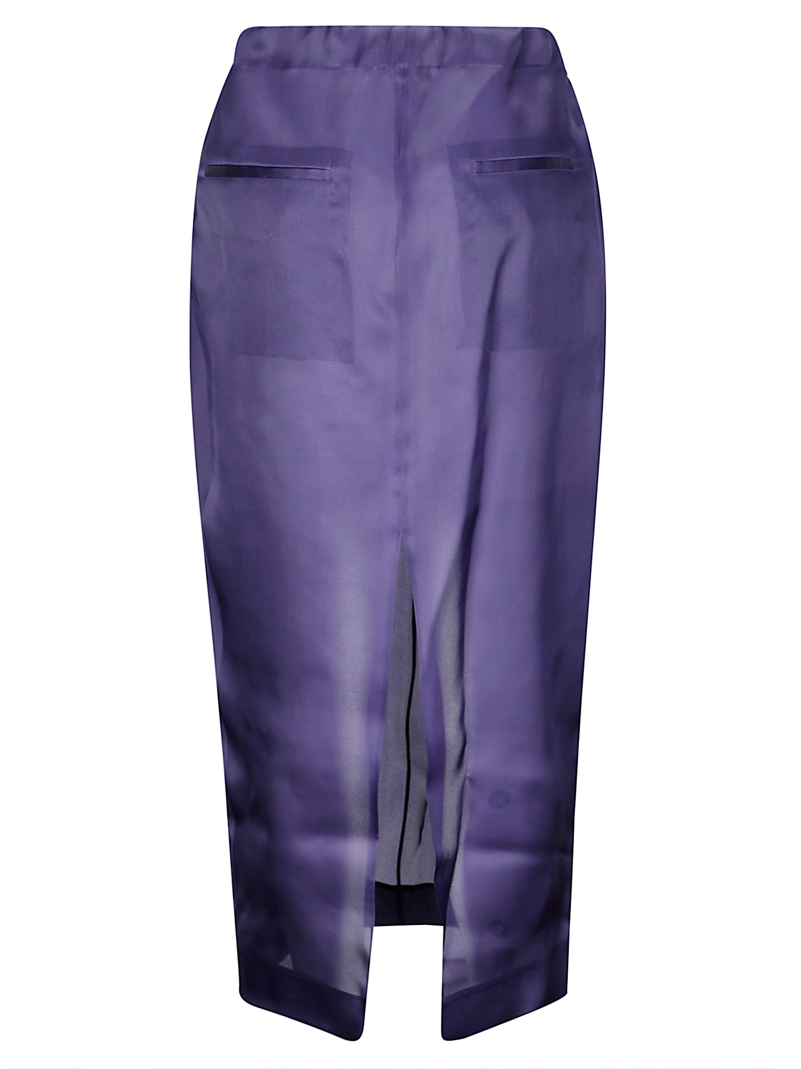 Khaite Semi-transparent Silk Maxi Skirt With Deep Back Slit