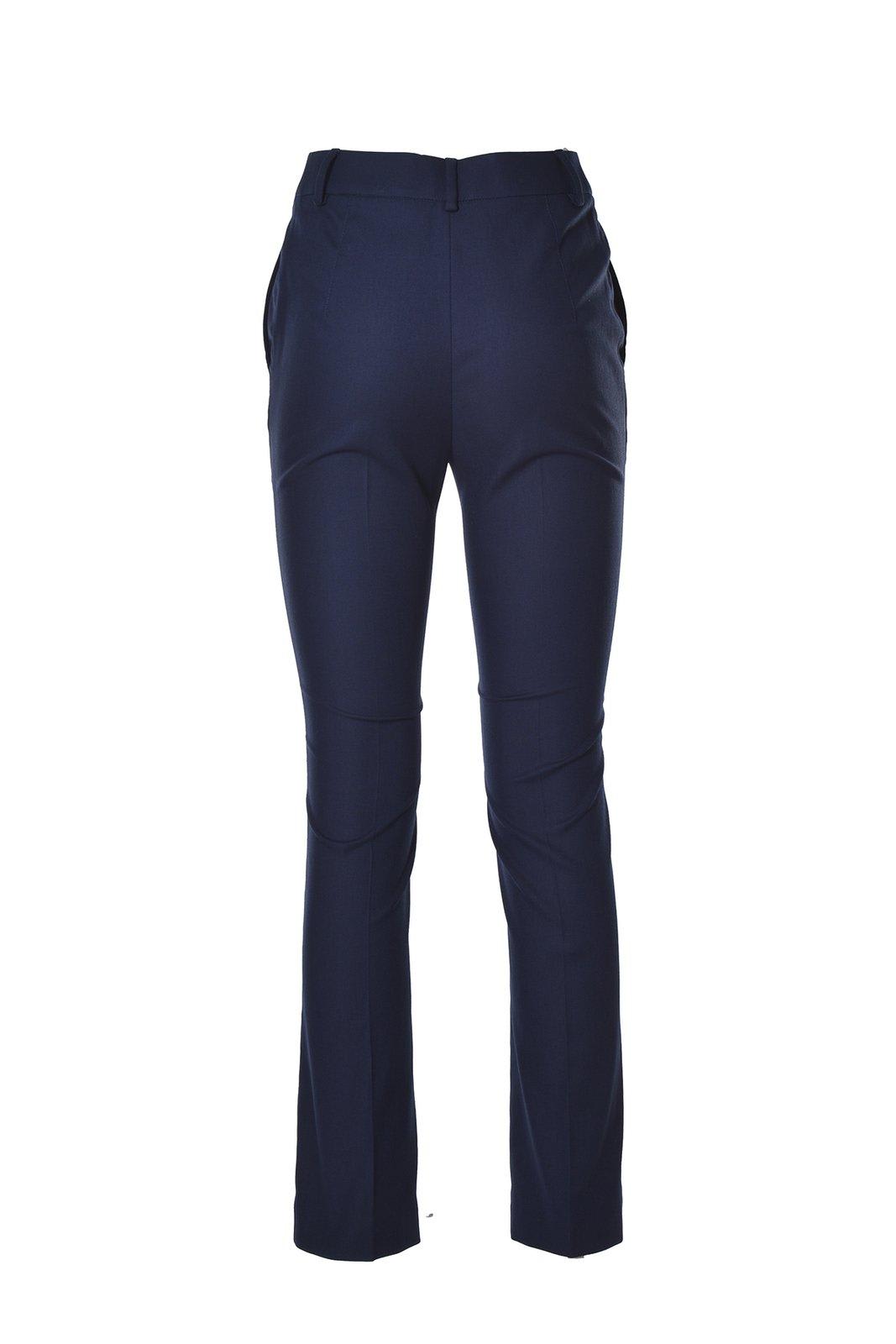 Shop Boutique Moschino High Waisted Flared Trousers In Blu