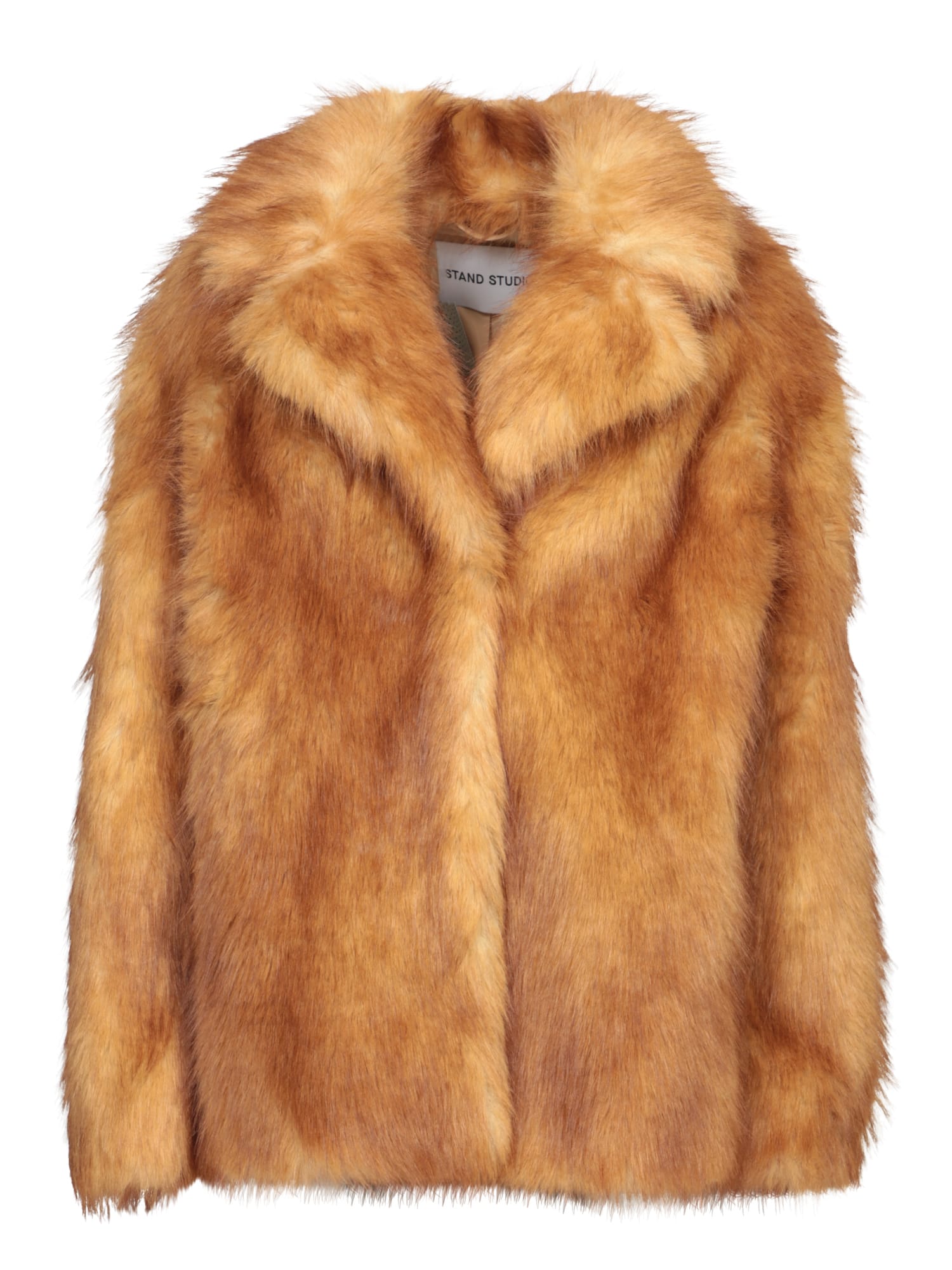 Shop Stand Studio Light Brown Faux Fur Jacket In Beige