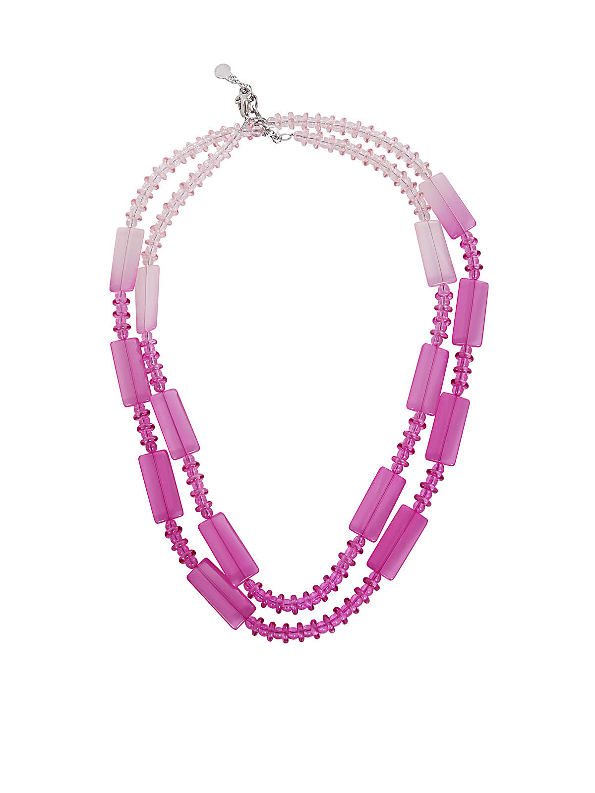 Shop Emporio Armani Geometrical Necklace In Pink Purple