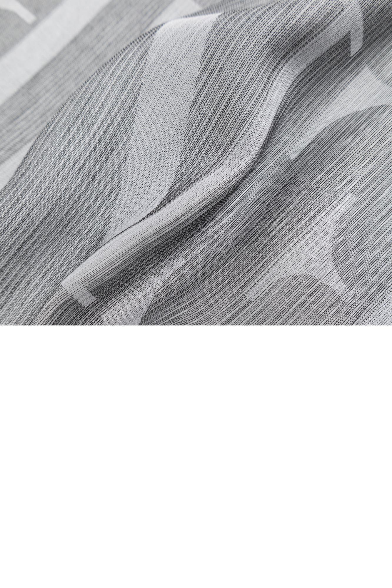Emporio Armani Logo Cotton Blend Scarf In Grey
