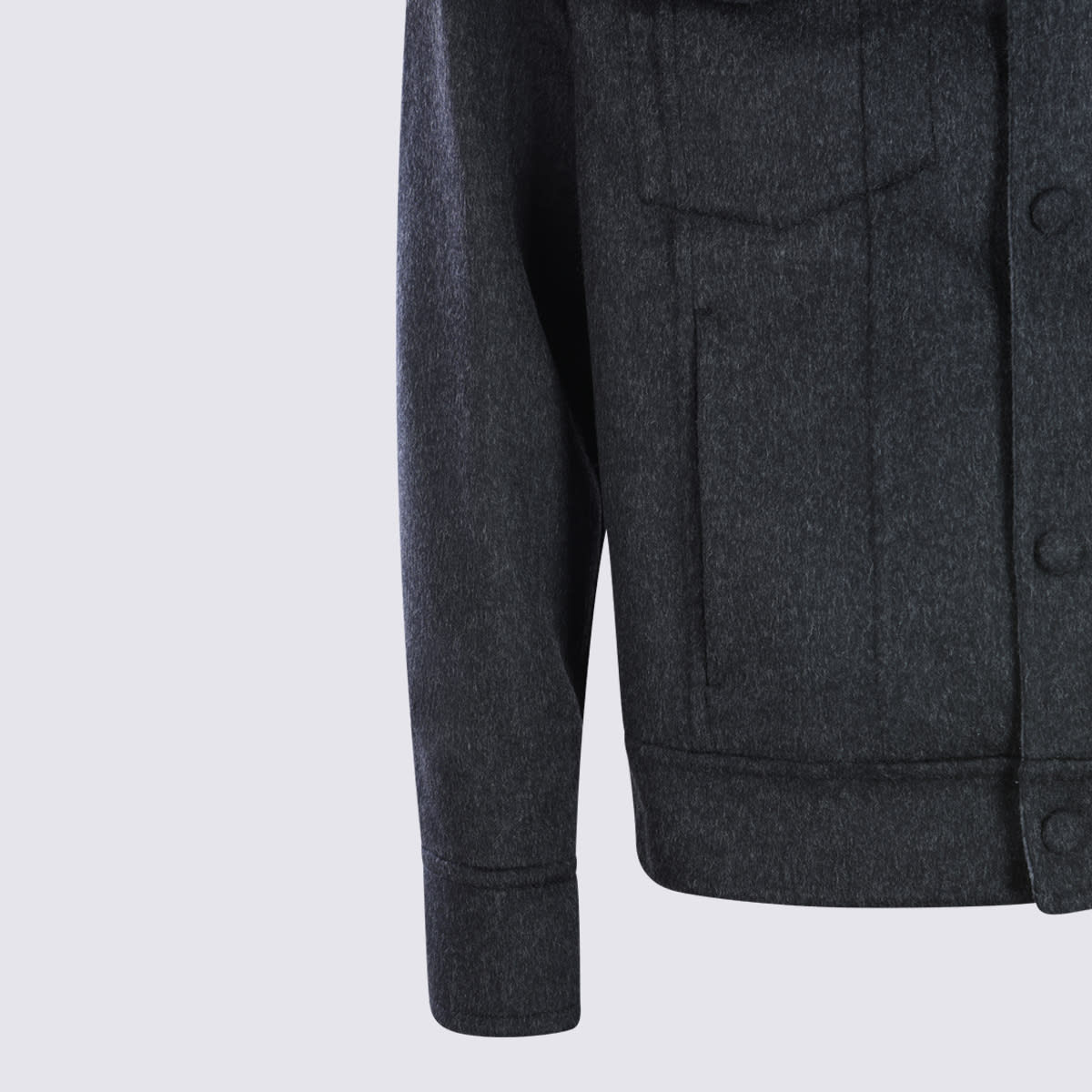 Ami Alexandre Mattiussi Adjustable Cuffs Chest Pockets Long Sleeves In Gray