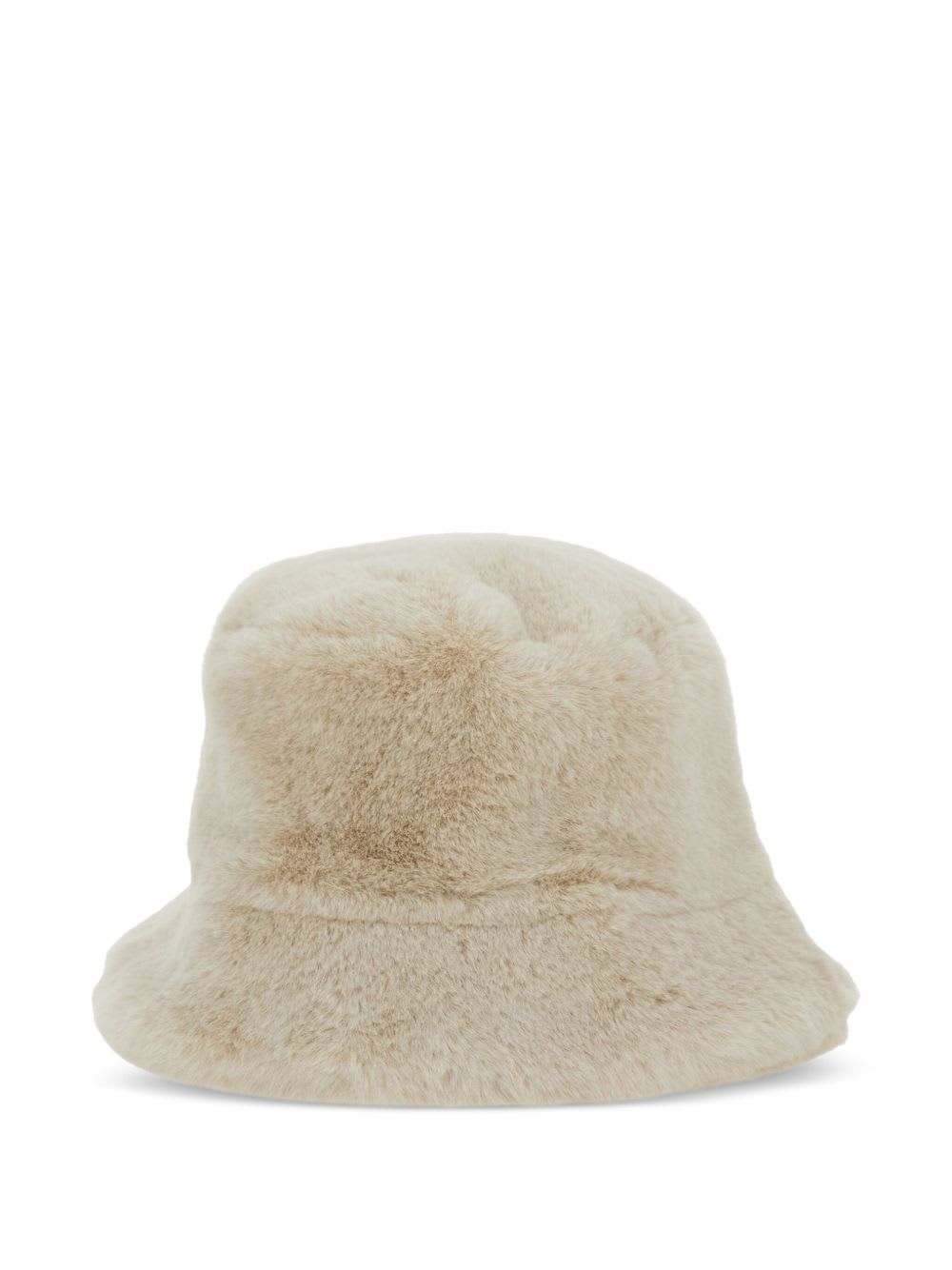 Apparis Amara White Bucket Hat In Ecofur Woman In White