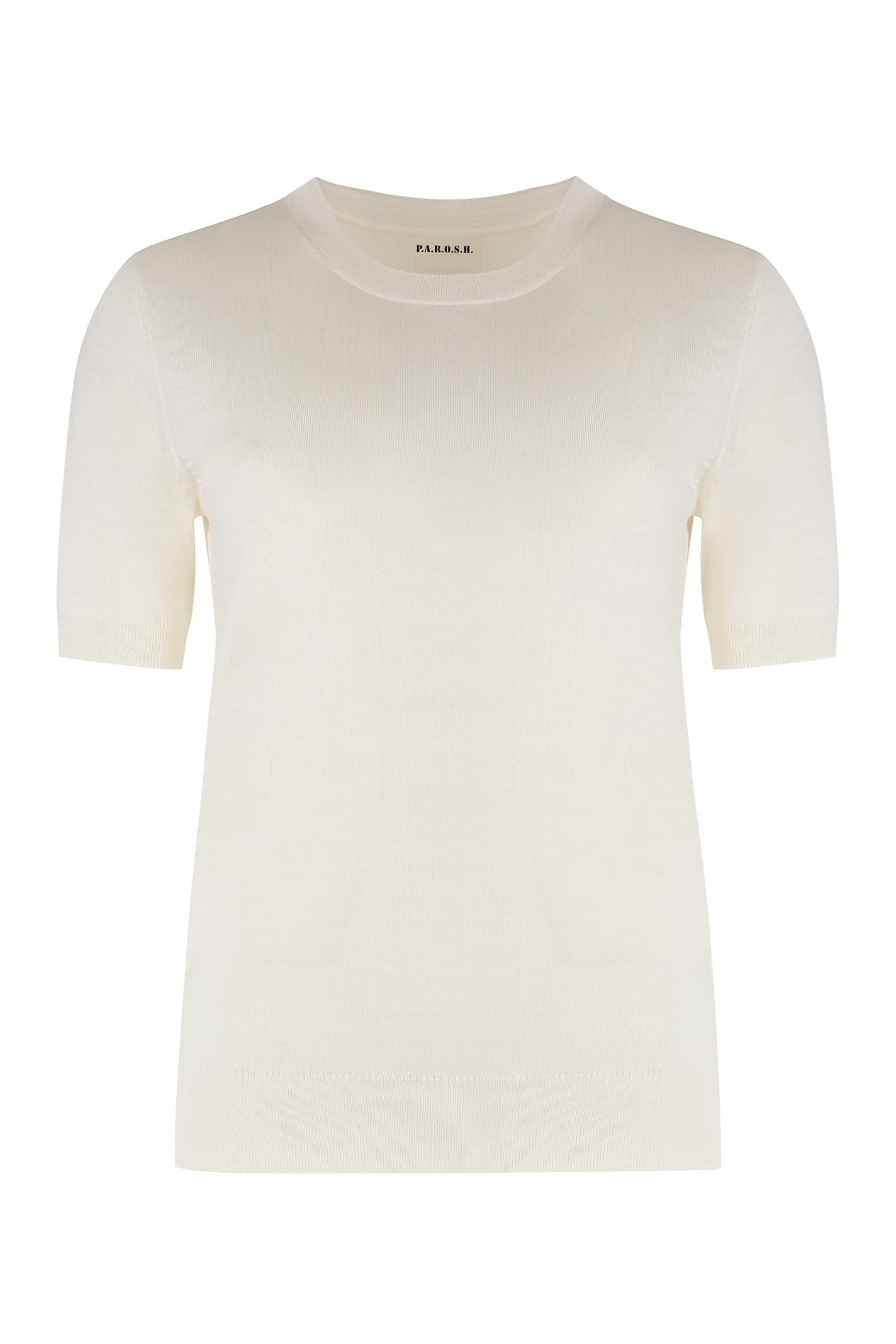 P.a.r.o.s.h . Linfa Short Sleeve Sweater In Neutral