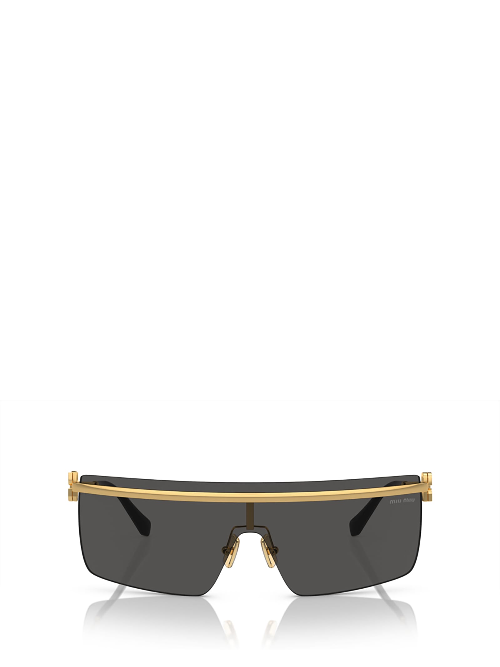 Shop Miu Miu Mu 50zs Gold Sunglasses