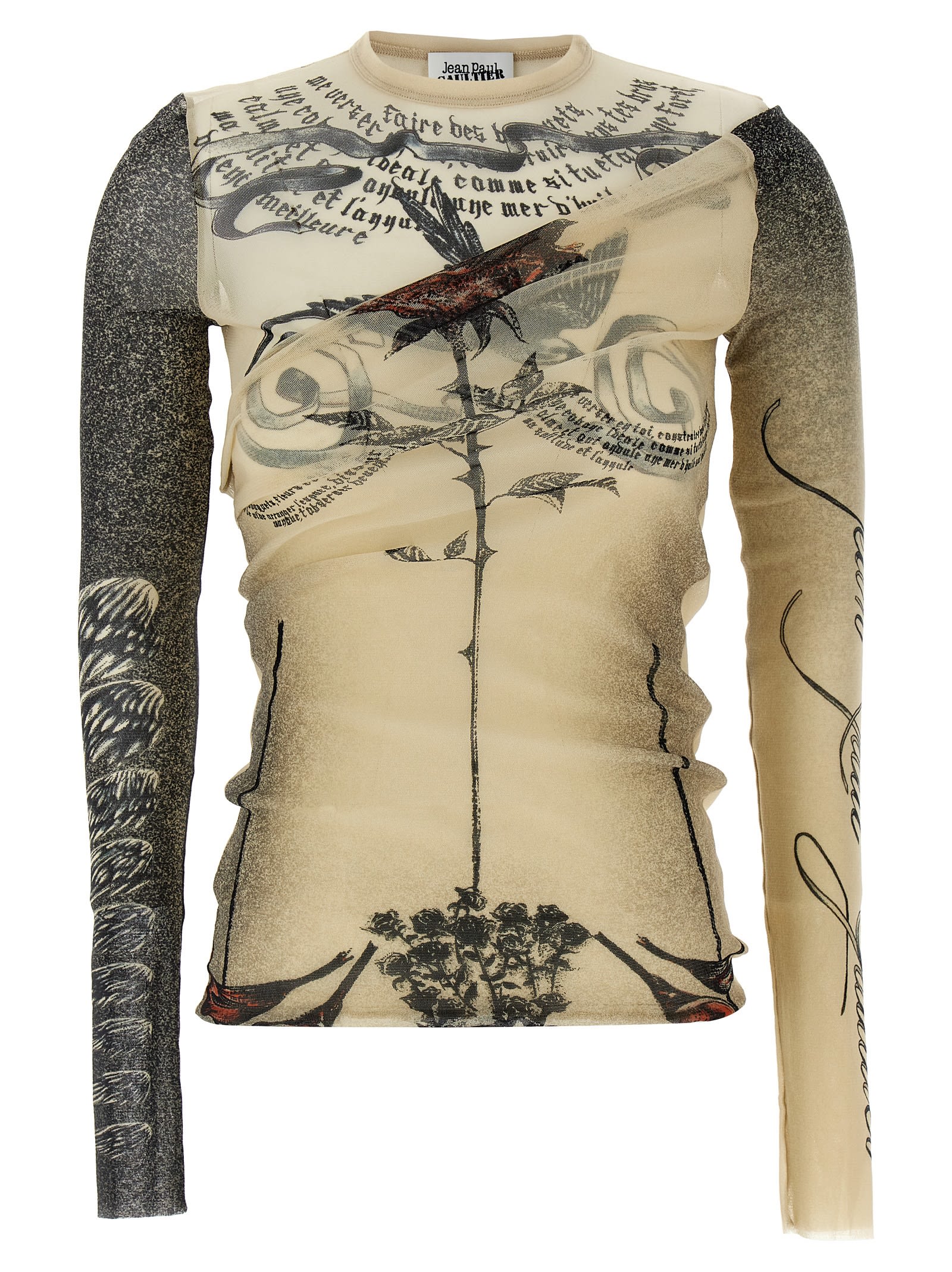 Shop Jean Paul Gaultier Double Layer Tulle Top