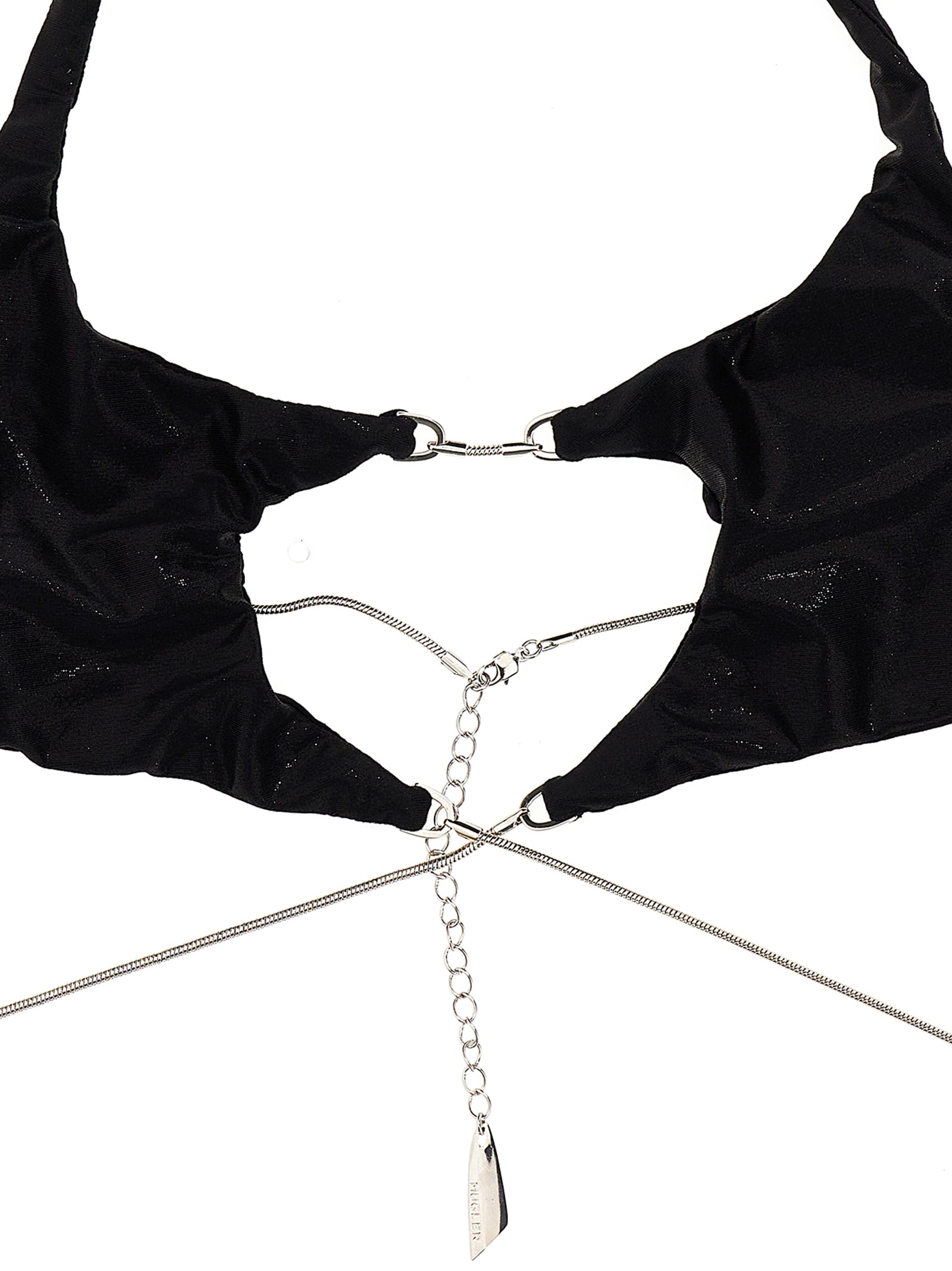 Shop Mugler Chain Bikini Bra In Black