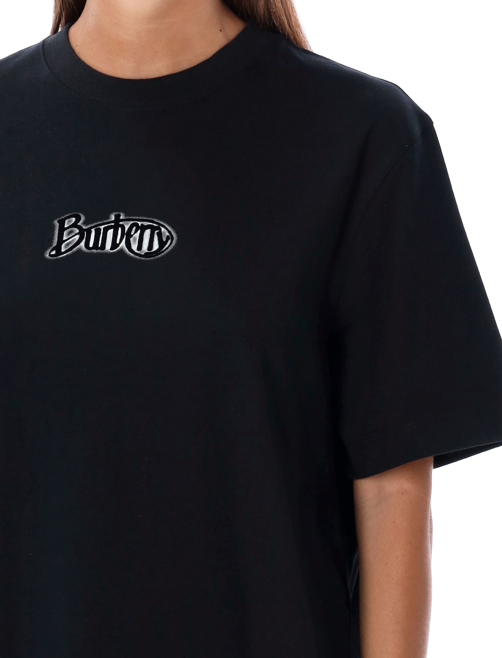 Shop Burberry Logo T-shirt In Coal