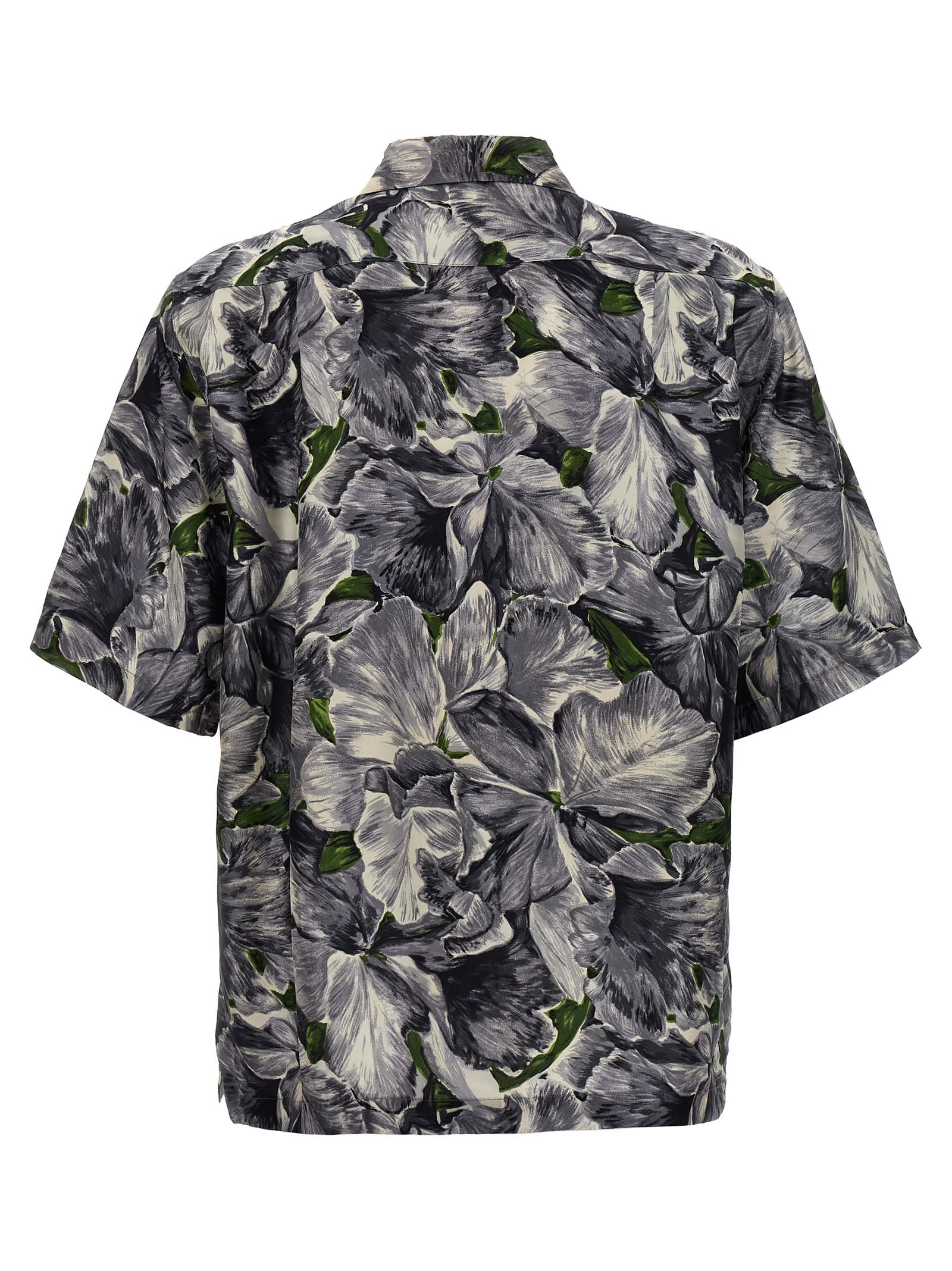 Shop Sunflower Aop Shirt In Grey/green