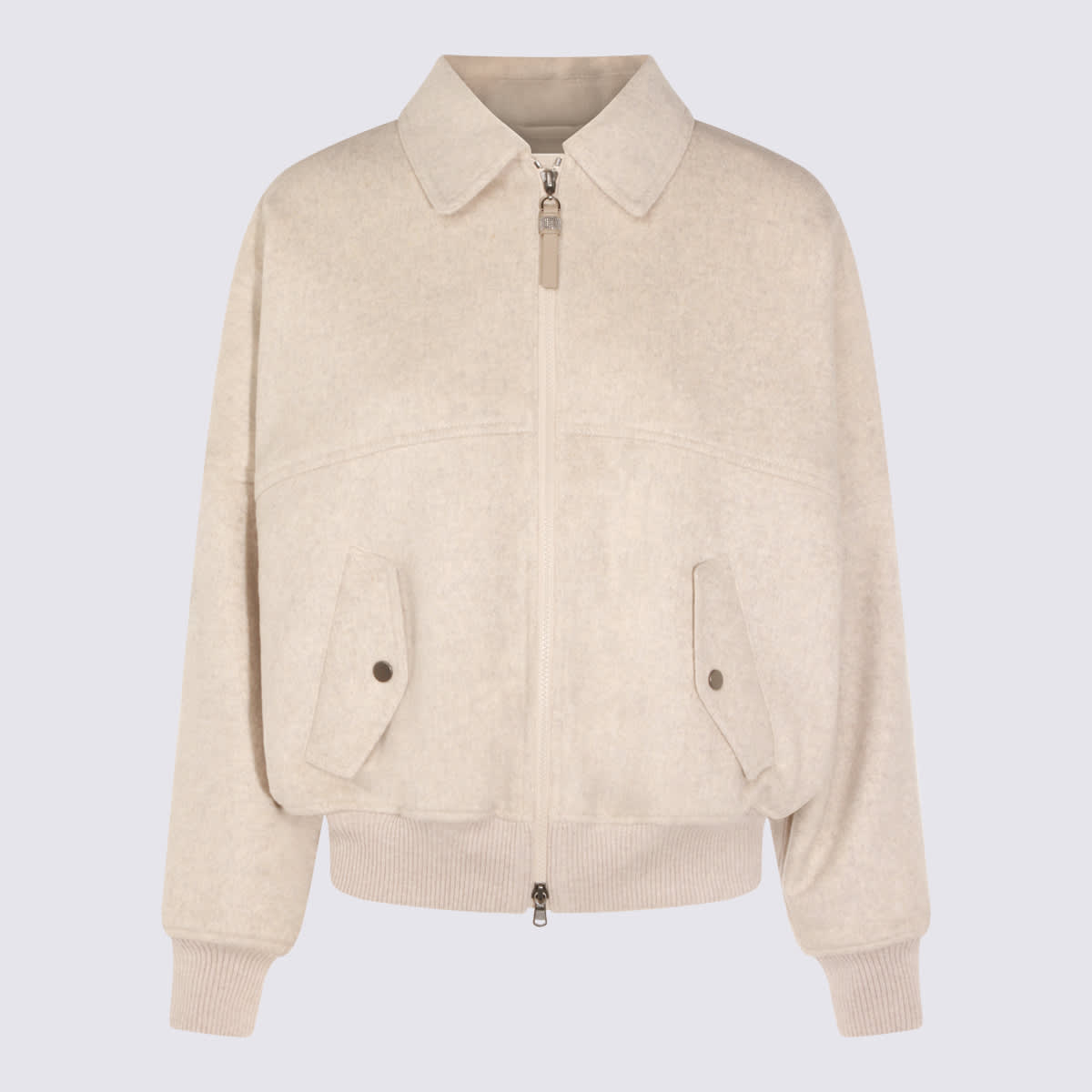 Brunello Cucinelli Relaxed Fit Jacket Collared Neck In Brown