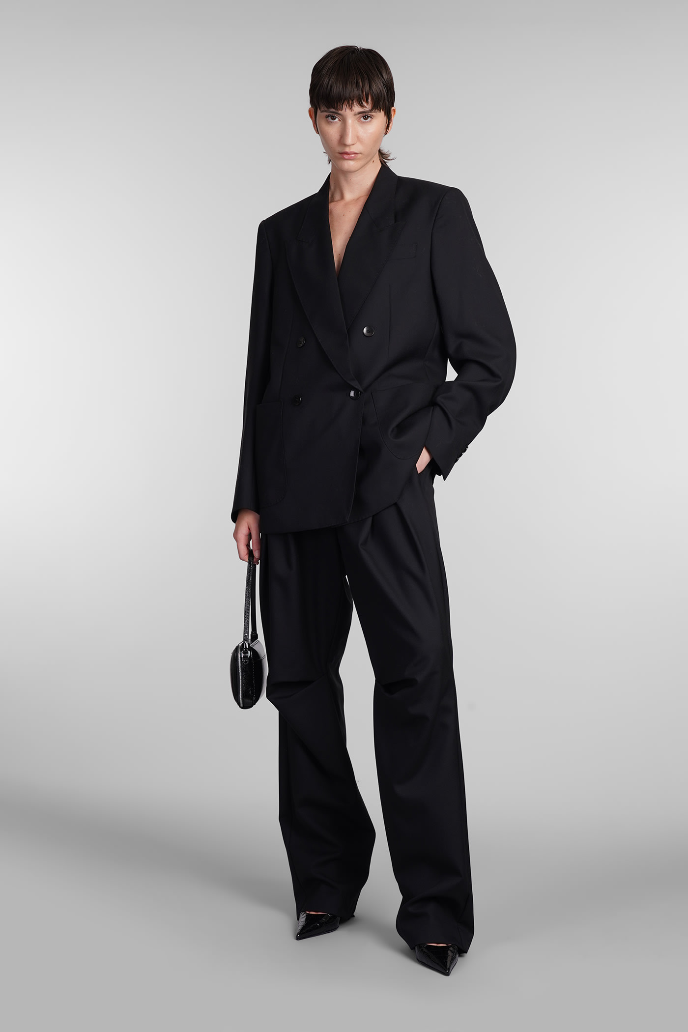 Shop Laneus Blazer In Black Wool