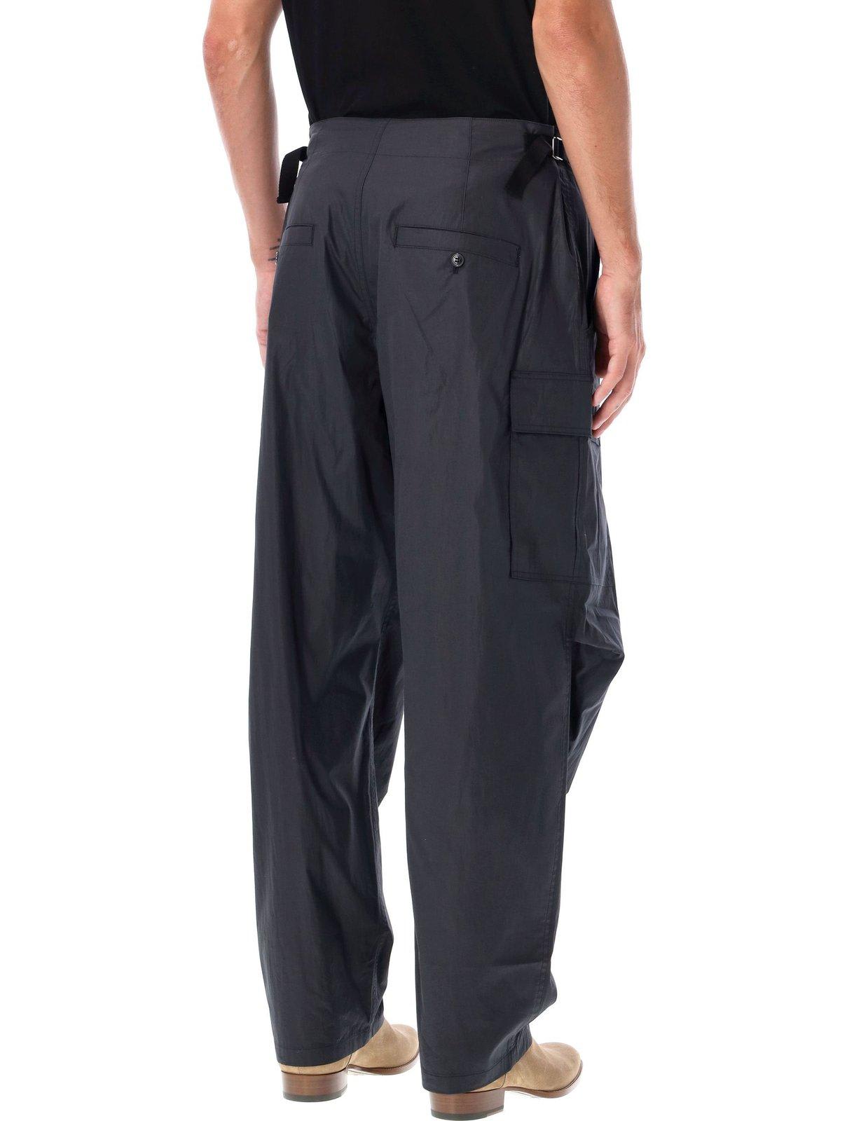 Shop Isabel Marant Drawstring Cargo Trousers In Faded Black