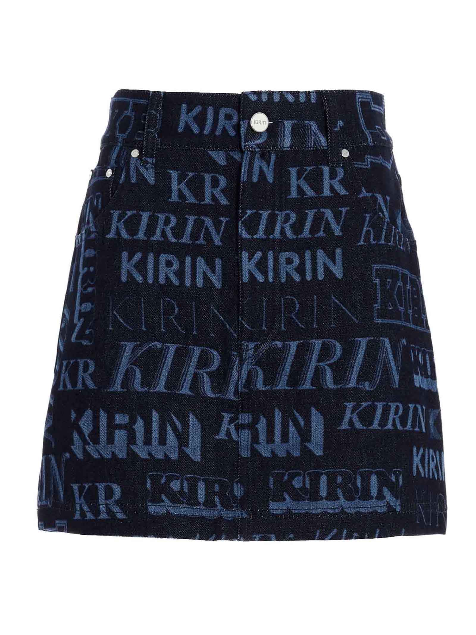 Kirin laser Print Denim Skirt