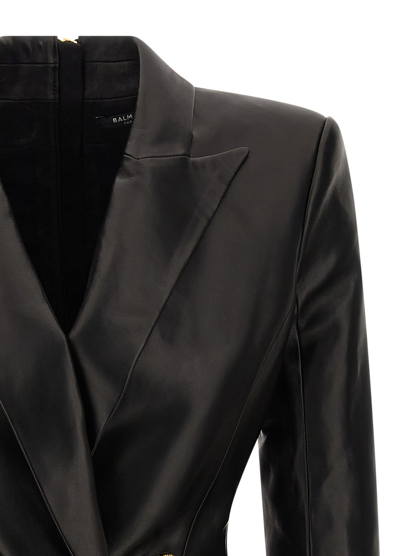 Balmain Tailored Double-breasted Blazer Style Dress In Black