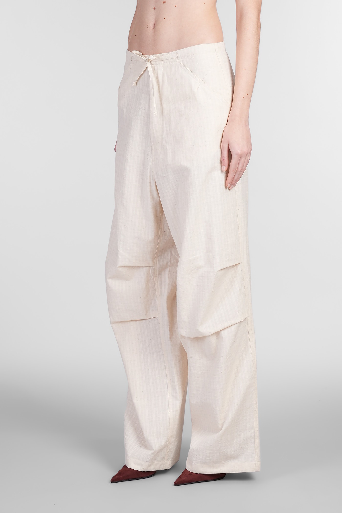 Darkpark Daisy Pants In Beige Cotton In Beige