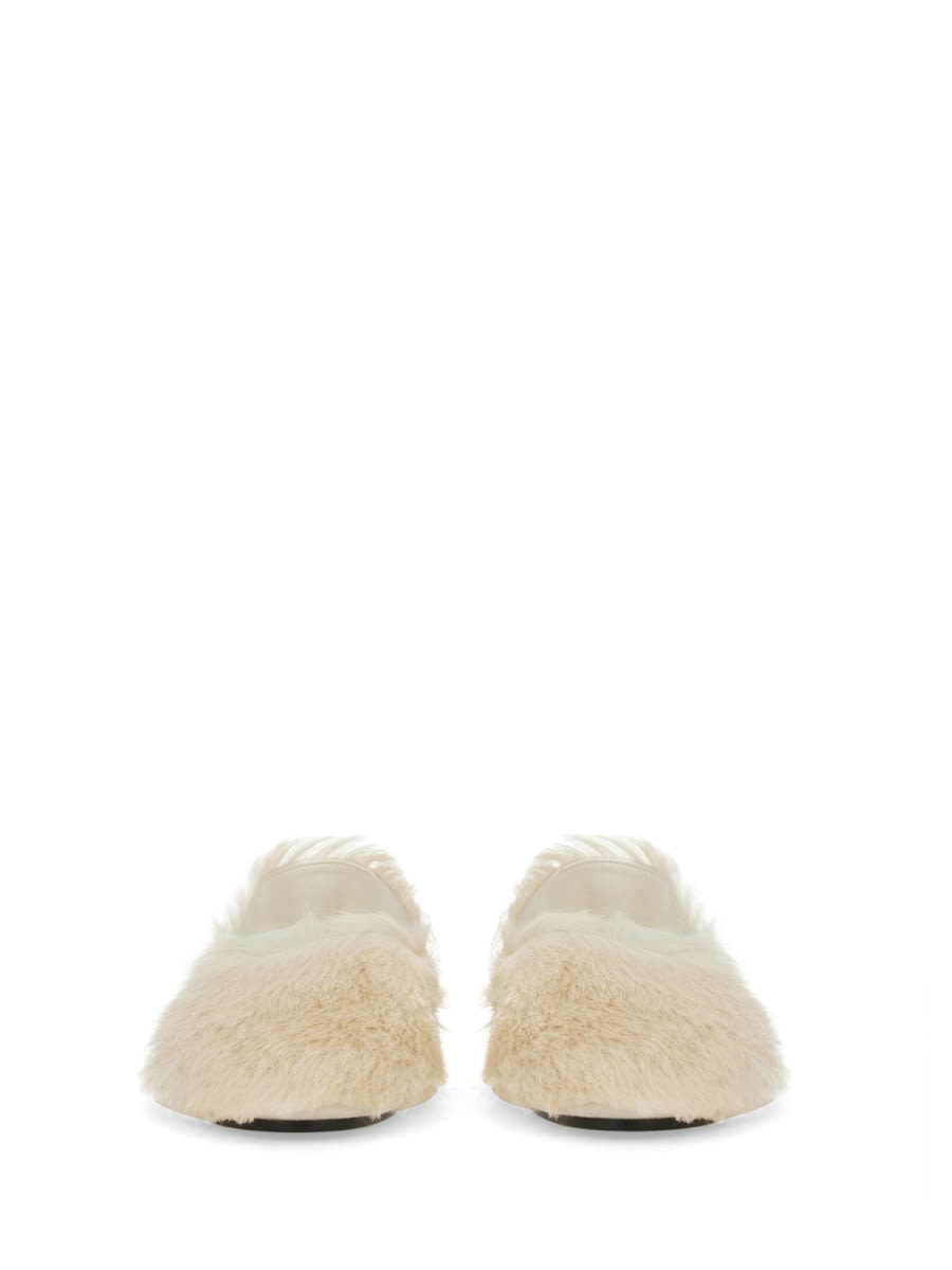 Shop Jil Sander Low Leather Slippers In Ivory