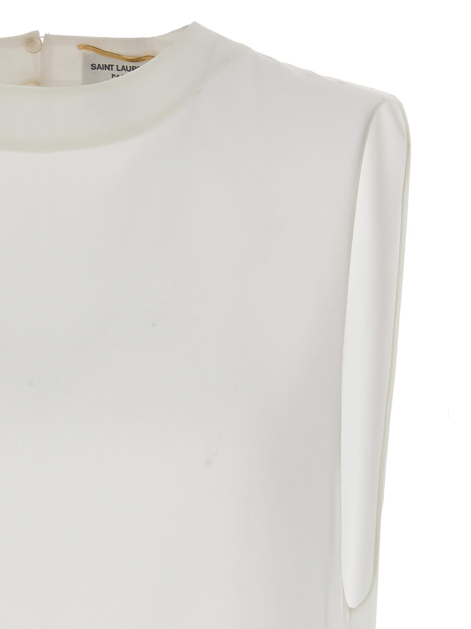 Saint Laurent Silk Top In White