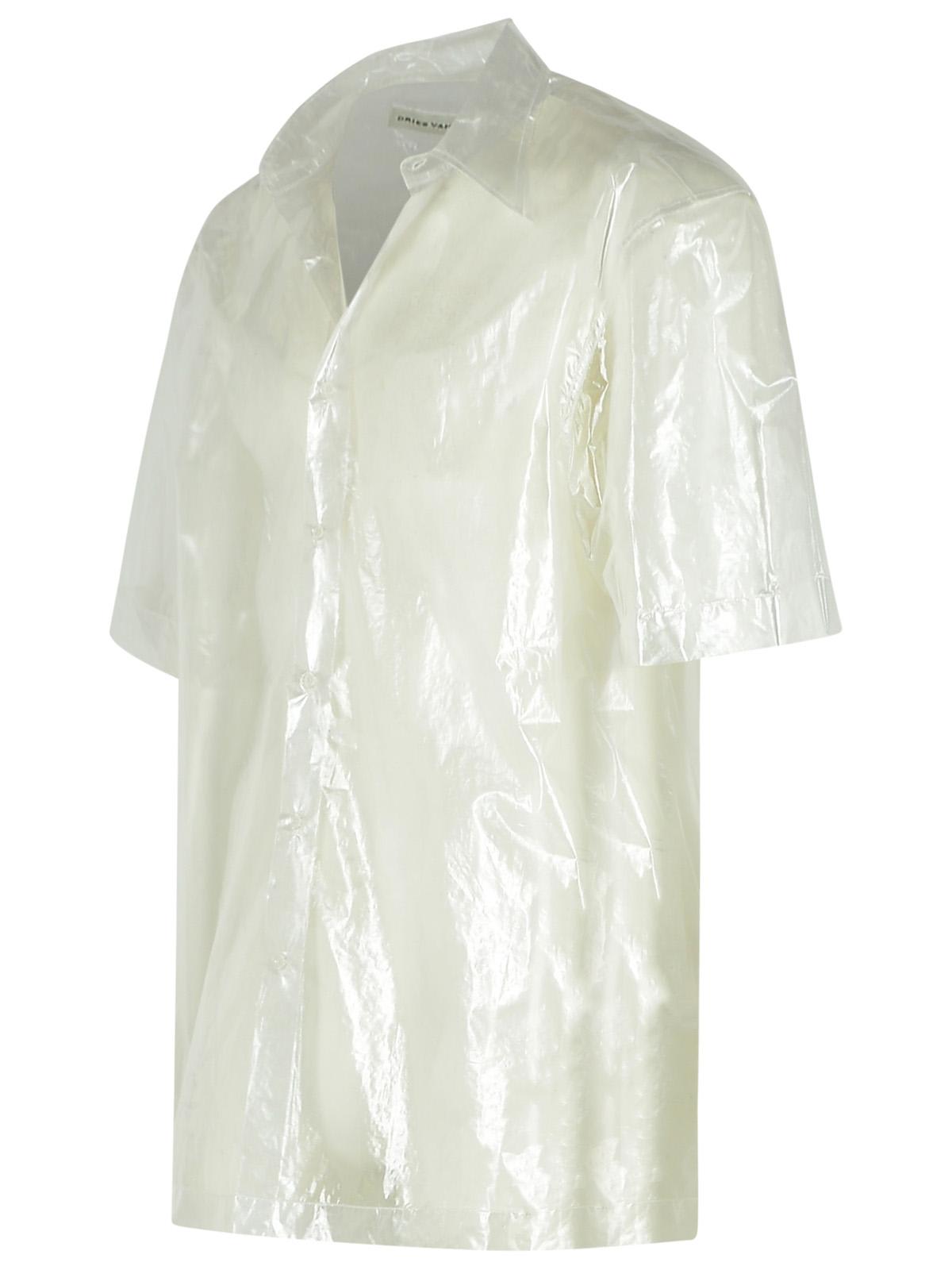 Dries Van Noten Cassidye Silver Nylon Shirt In Silver