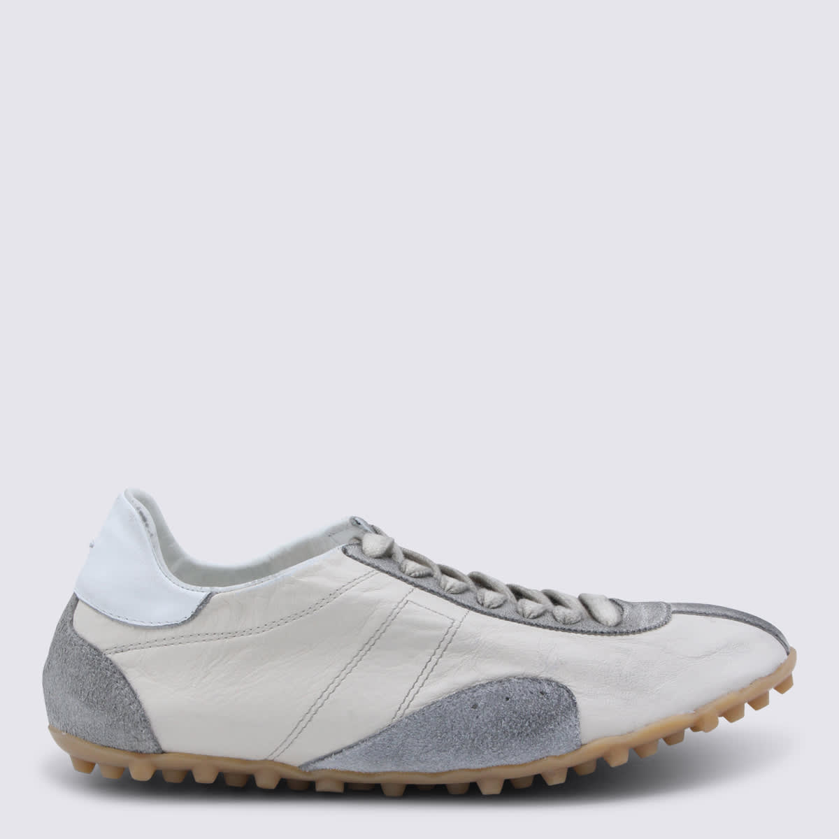Maison Margiela Sprinters Beige Sneaker With Insert Design And Notched Sole In Leather Woman In Multi