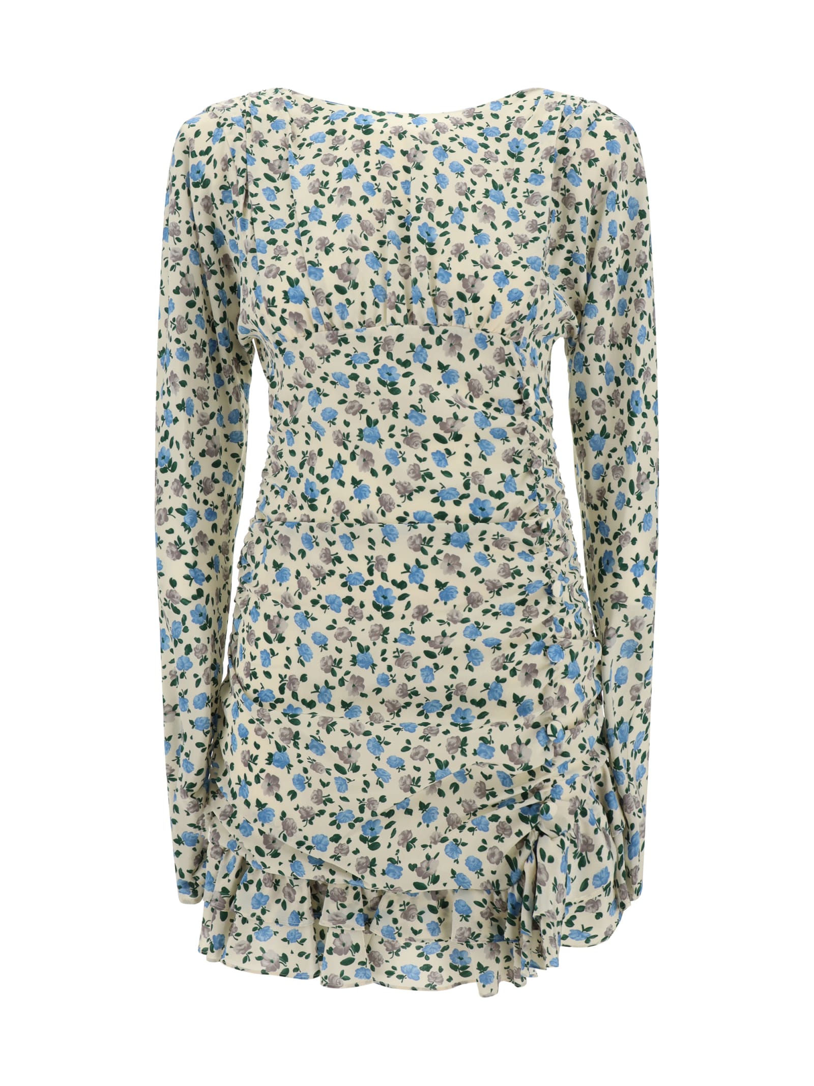 Shop Alessandra Rich Mini Dress In Light Blue Multi
