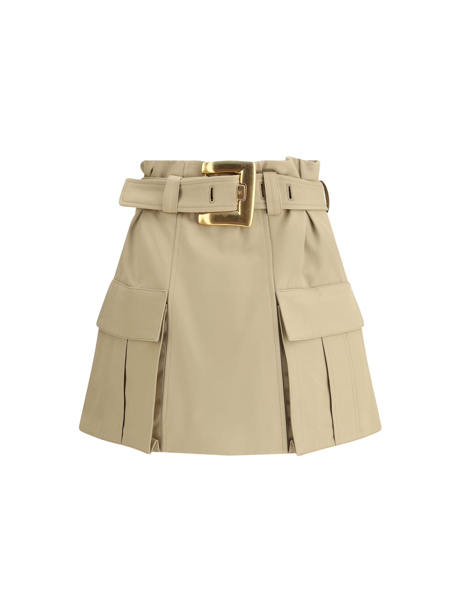 Balmain Women Cargo Miniskirt In Brown
