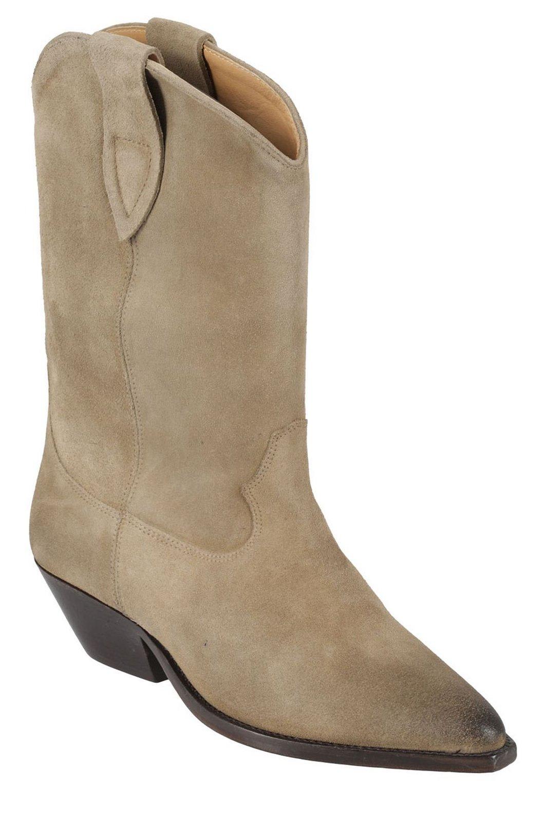 Shop Isabel Marant Pointed-toe Boots In Dove Grey