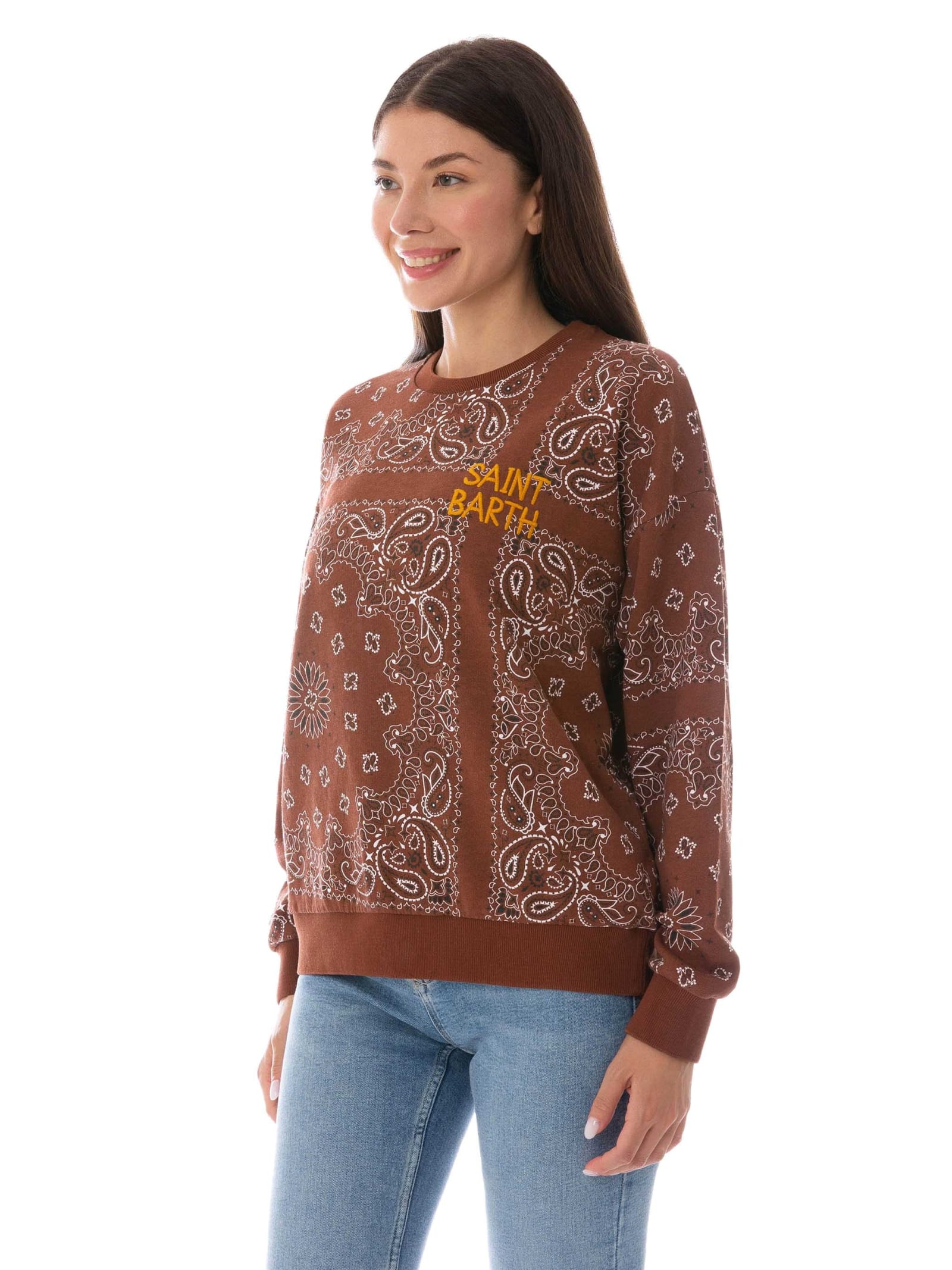Mc2 Saint Barth Woman Sweatshirt With Bandanna Print