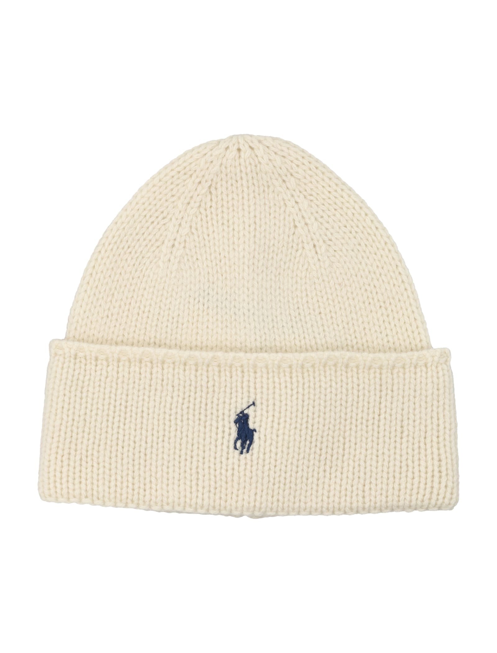 Polo Ralph Lauren Wool Knit Beanie With Embroidered Logo In White