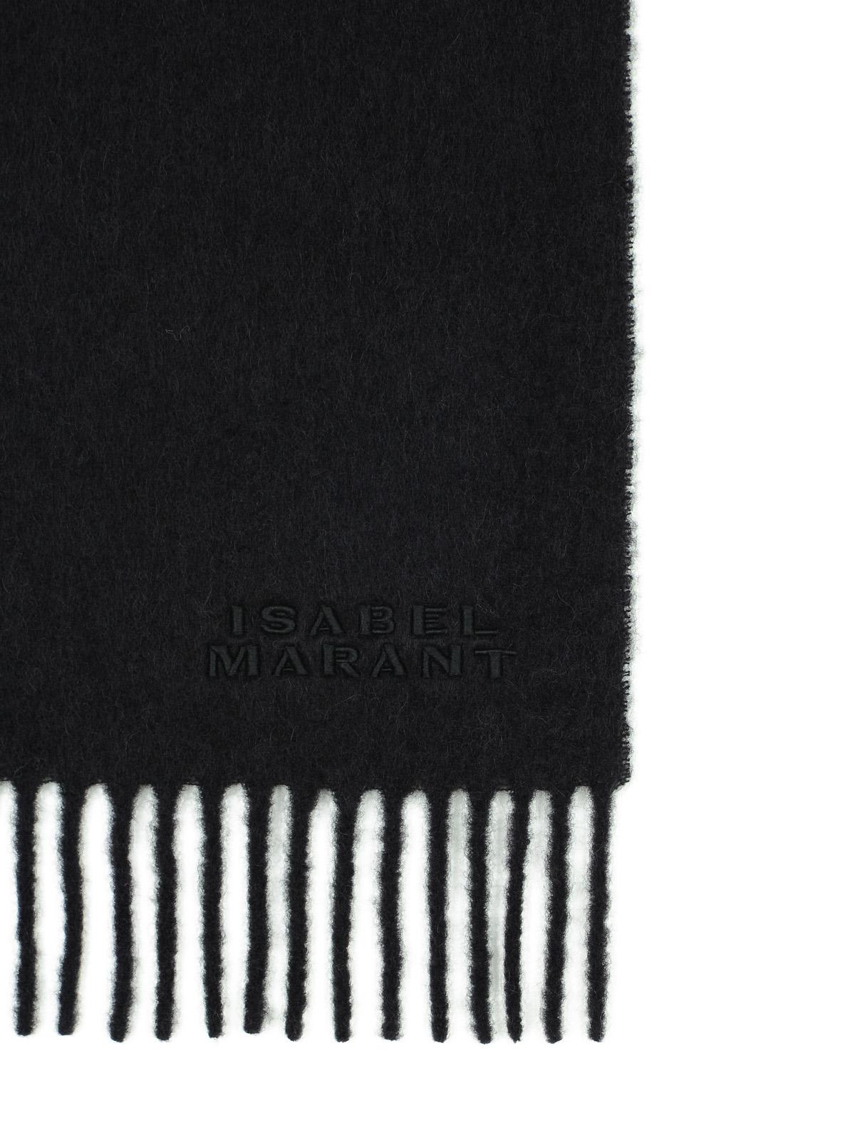 Shop Isabel Marant Firny Black Alpaca Blend Scarf