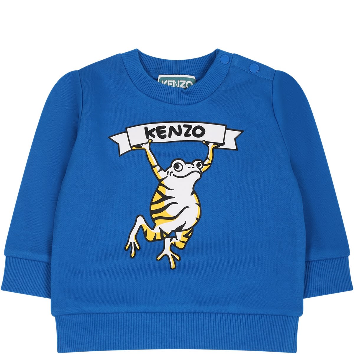 Kenzo Light Blue T-shirt For Baby Boy With Logo And Print