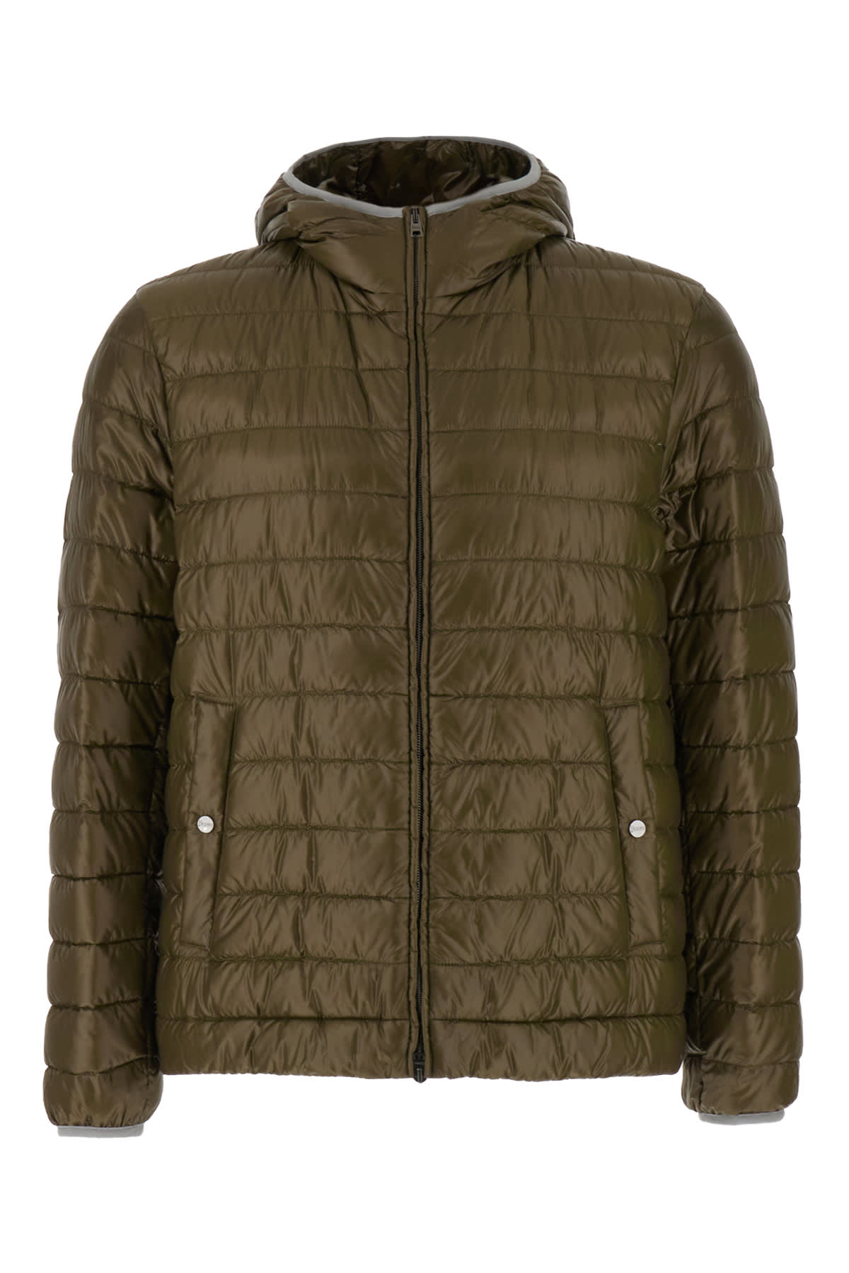 Herno Mud Nylon Down Jacket In Green