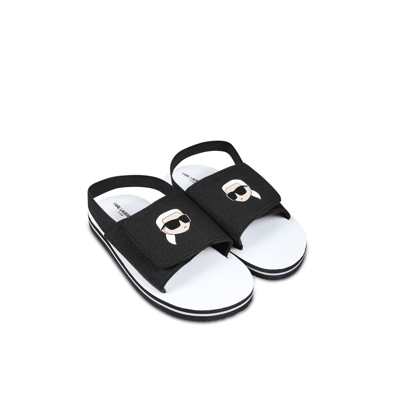 Karl Lagerfeld Black Sandals For Kids With  In Black