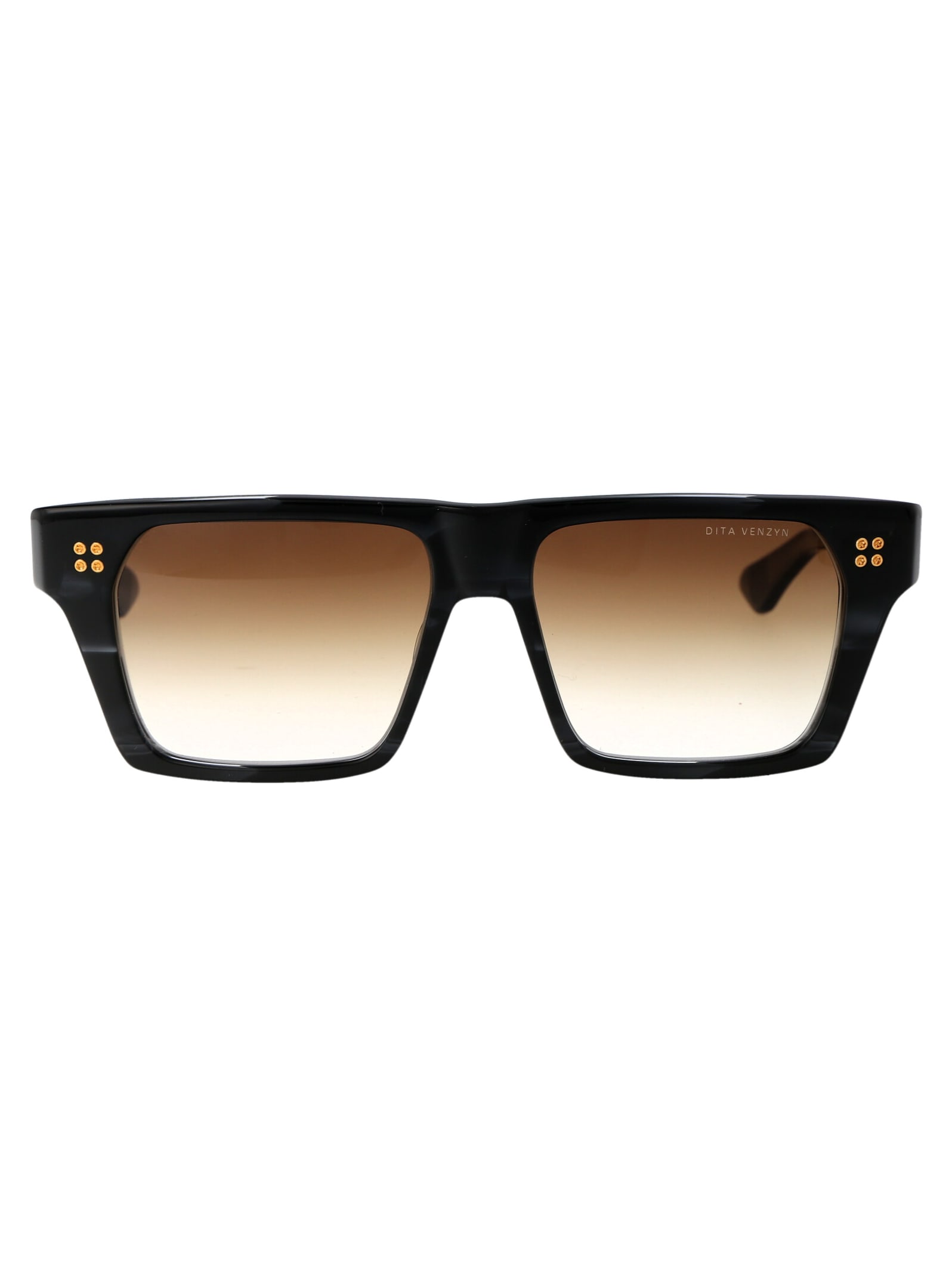 Shop Dita Venzyn Sunglasses In 01 Ink Swirl W/ Dark Brown To Clear Gradient