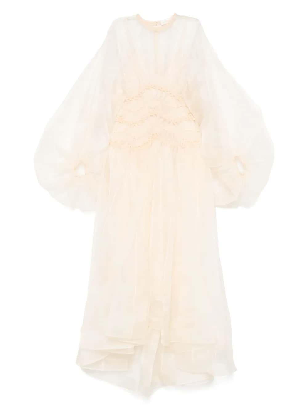 Shop Zimmermann Abito Illuminate Macrame In Beige