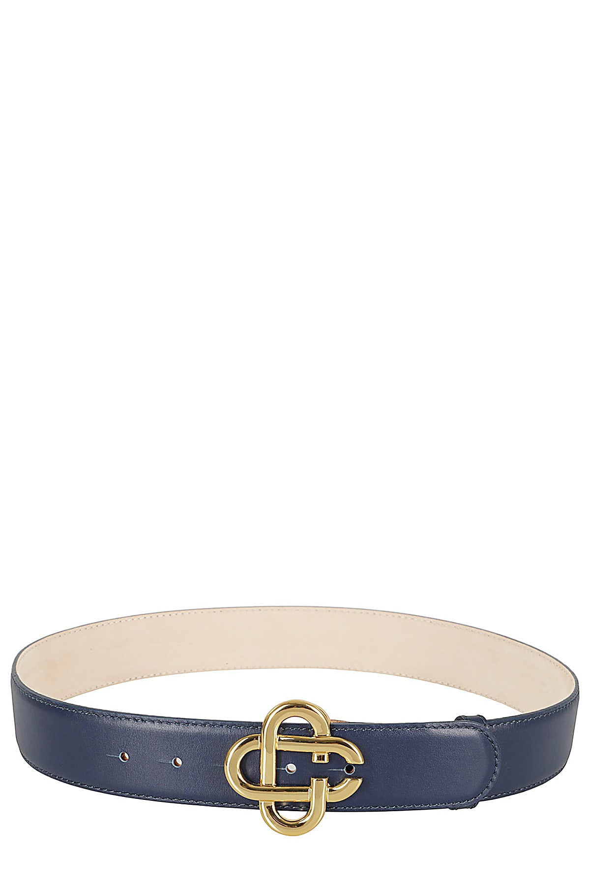 Shop Casablanca Cc Logo Buckle Belt In Navy