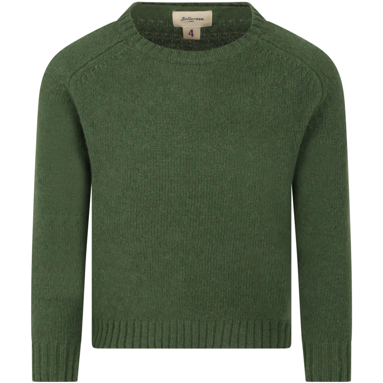 Bellerose Green memling Sweater For Boy With Patch Logo
