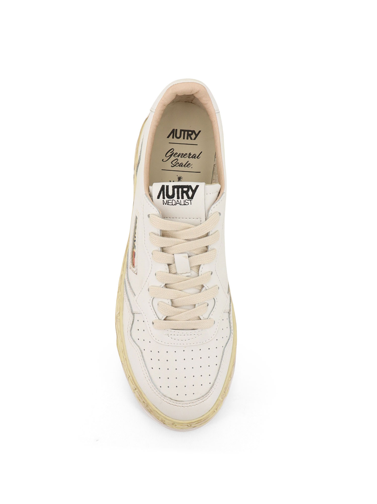 Autry Medalist Low Vintage X Mihara Yasuhiro White Sneakers With Handcrafted Sole In Leather Man In White