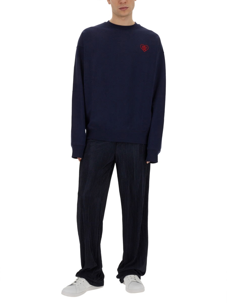 Family First Heart Sweatshirt In Blue