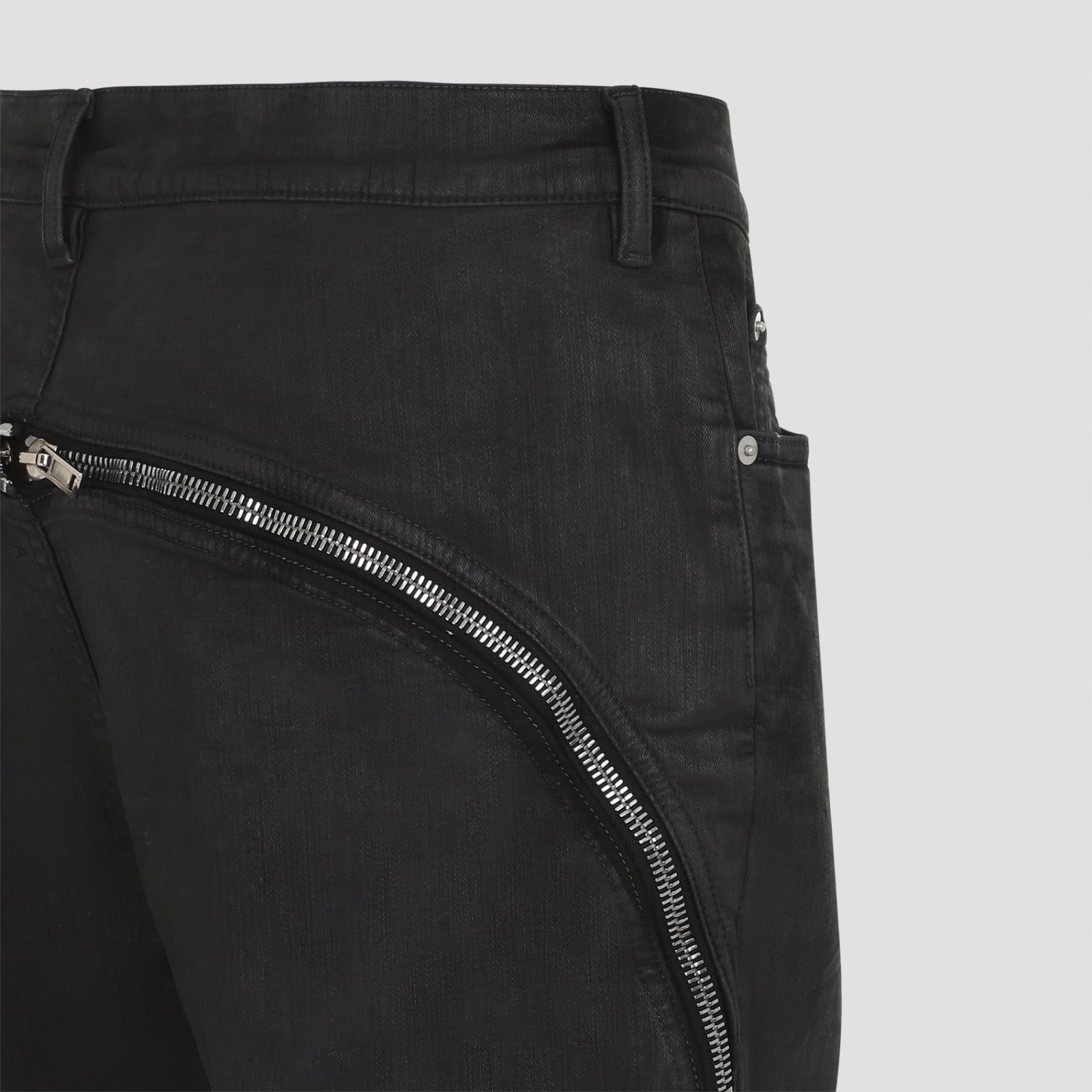 Shop Drkshdw Rick Owen  Bolan Banana Jeans In Black Wax