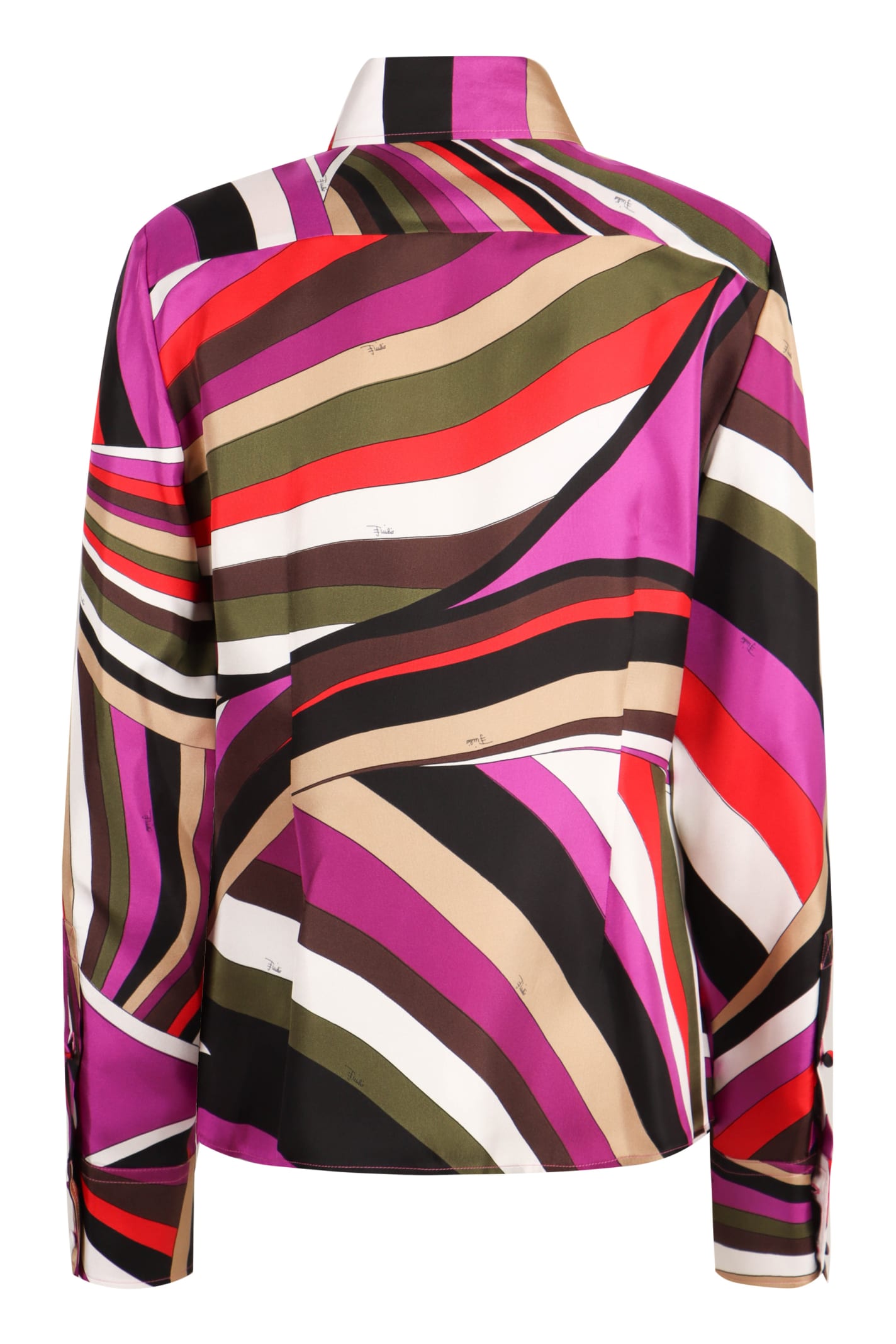 Shop Pucci Printed Silk Shirt In Purple/red