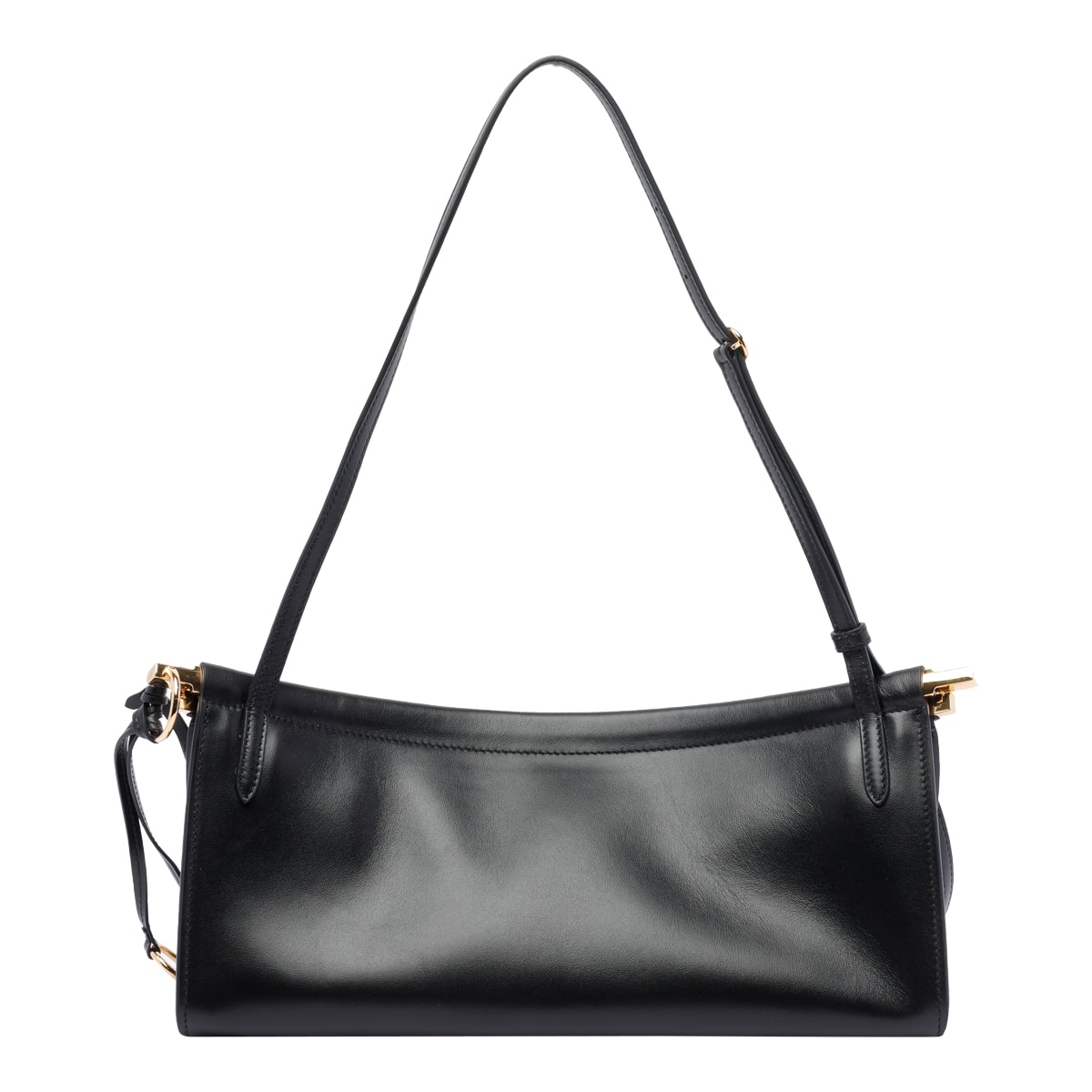 Alaïa Le Click Medium Shoulder Bag In Glossy Leather In Noir