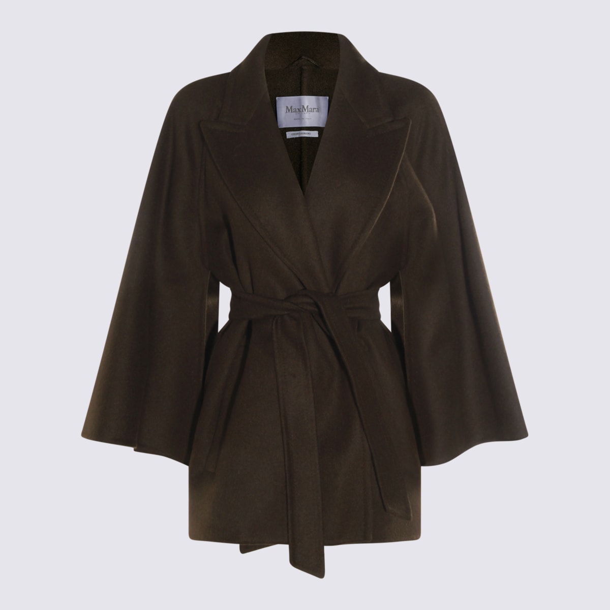 Max Mara Brown Verna Coat In Green
