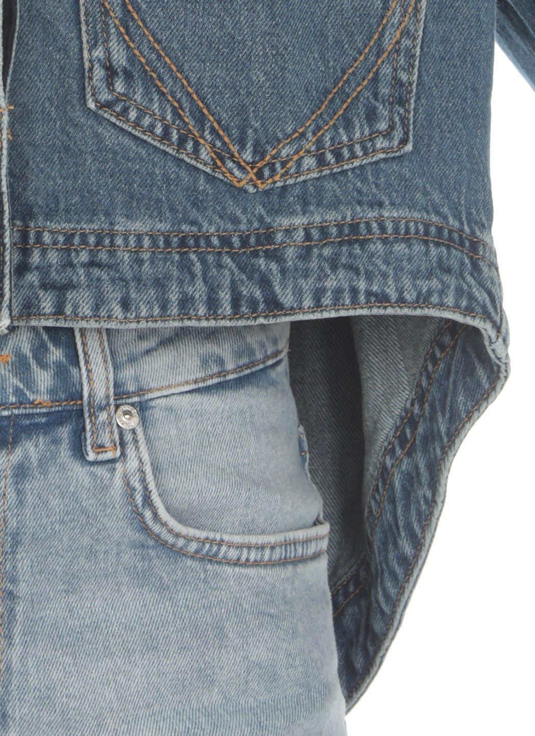 Shop M05ch1n0 Jeans Jeans Button-up Cropped Denim Jacket