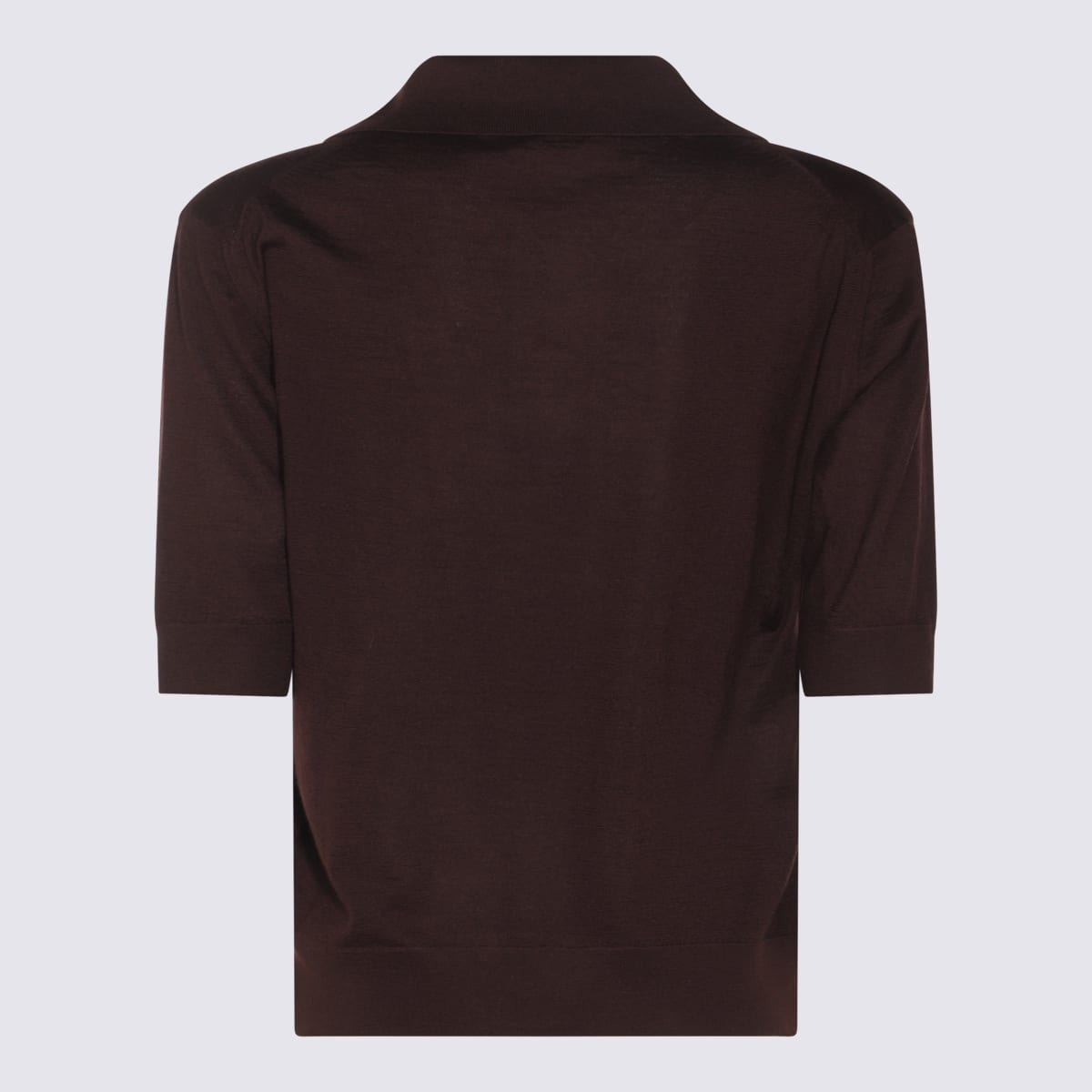 Shop Malo Brown Wool Polo Shirt