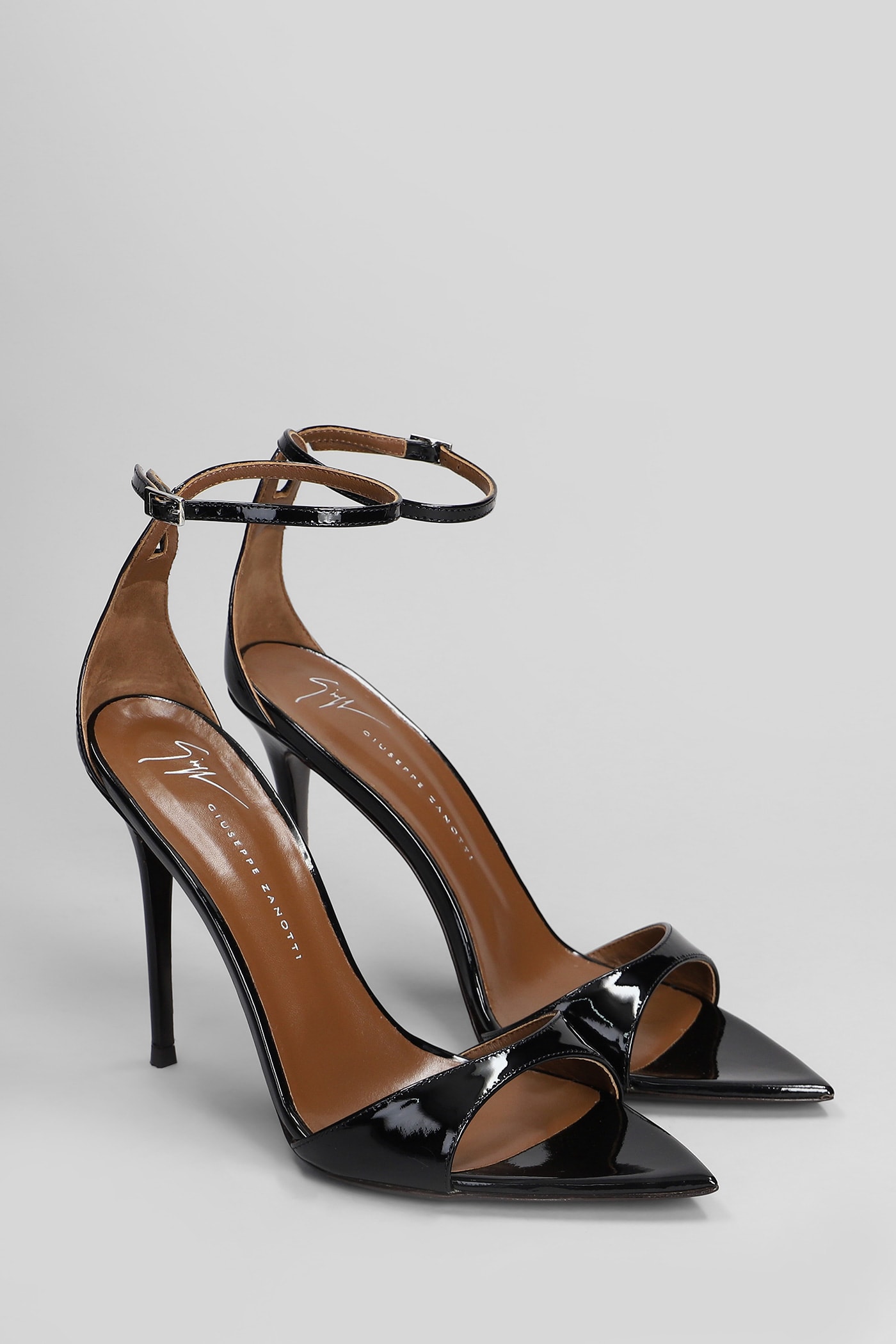 Giuseppe Zanotti Intriigo Patent Leather Sandals In Black